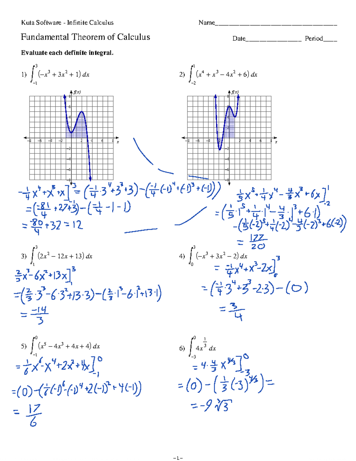 06 First Fundamental Theorem Kuta Software Infinite Calculus Studocu