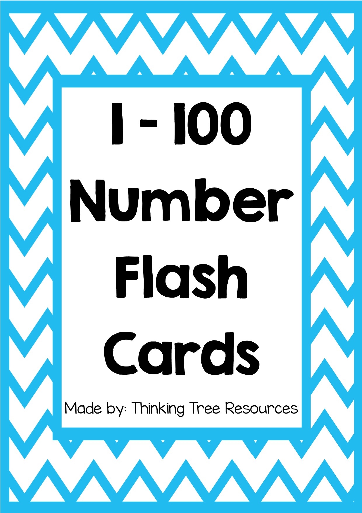 1 100 Number Flash Cards Chevron Set 2 Teach In A Box