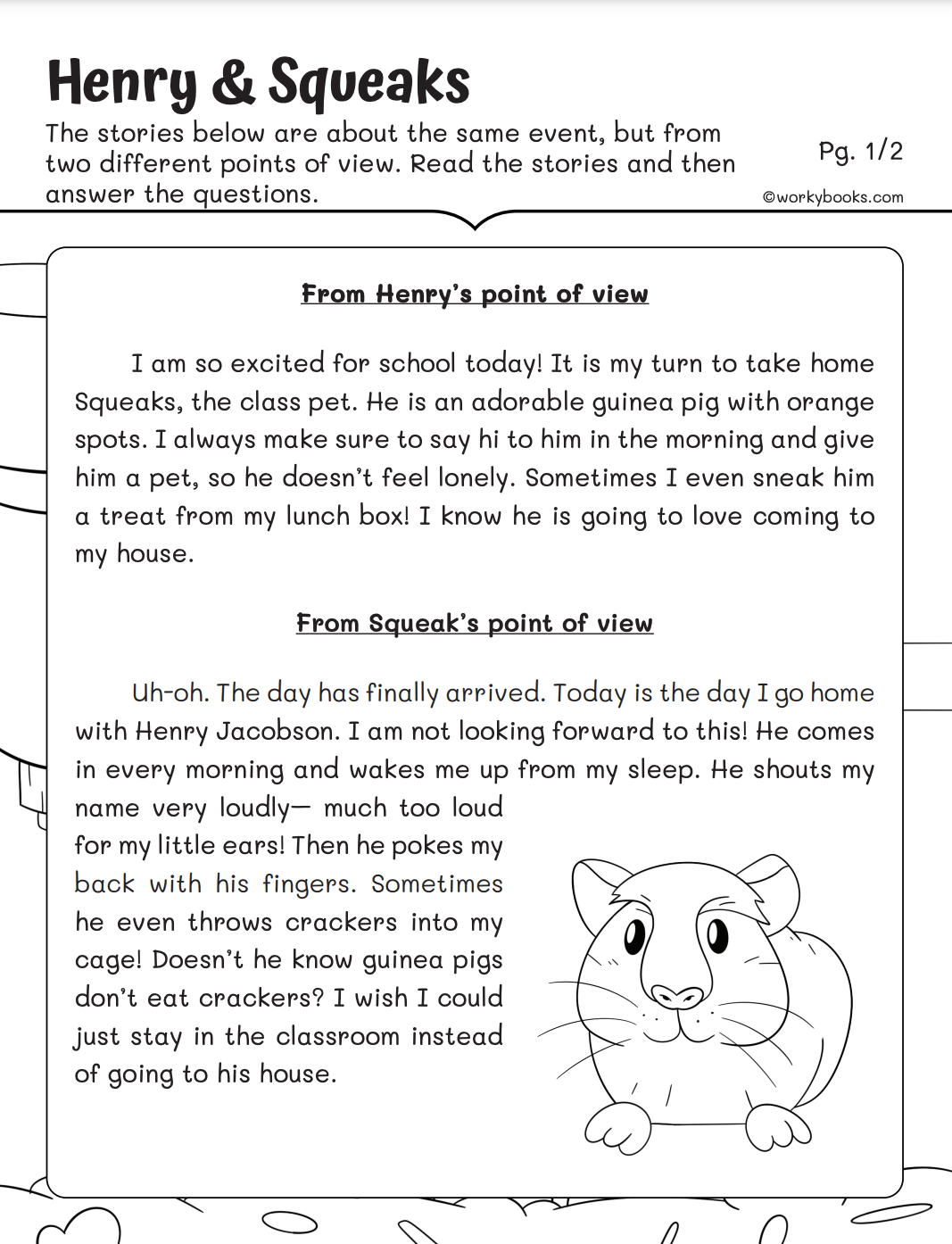 third grade reading comprehension worksheets
