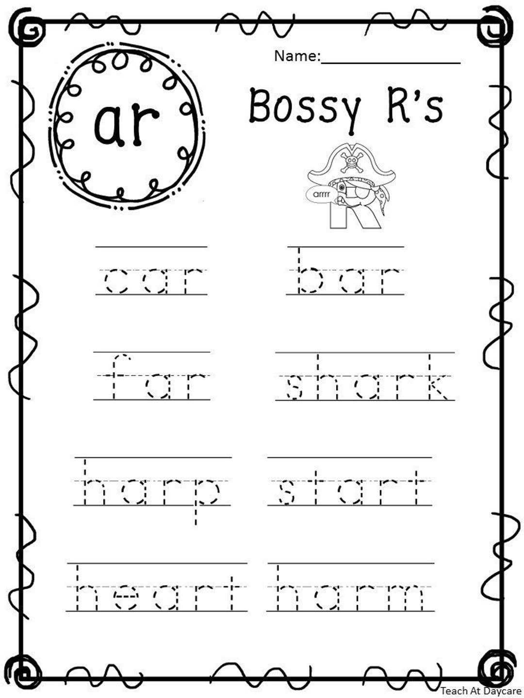 10 Printable R controlled Vowel Trace The Words Worksheets Kindergarten 2nd Grade ELA Worksheets Etsy