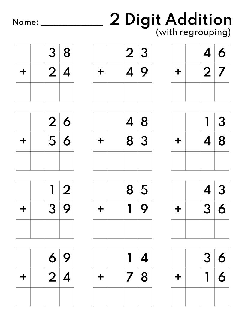 10 Printable Two Digit Addition Worksheets Double Digit Addition Worksheets 1st Grade 2nd Grade Made By Teachers 10 Printable Two Digit Addition Worksheets Double Digit Addition Worksheets 1st Grade 2nd Grade Made By Teachers