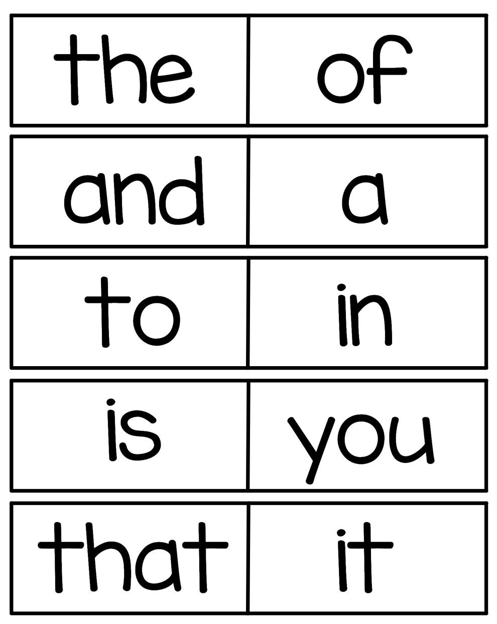 100 Printable Fry s Sight Word Flashcards First 100 High Frequency Words For Prek Kindergarten And 1st Grade PDF Instant Download Etsy