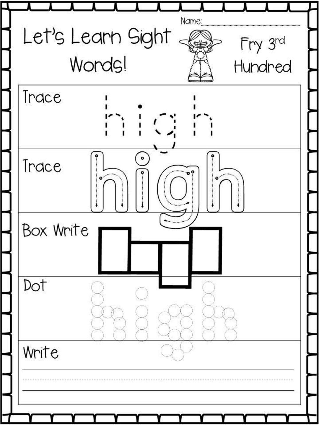 100 Printable Let s Learn Fry 3rd Hundred Sight Words Worksheets 2nd 3rd Grade Handwriting And Spelling Activity Etsy 100 Printable Let s Learn Fry 3rd Hundred Sight Words Worksheets 2nd 3rd Grade Handwriting And Spelling Activity Etsy