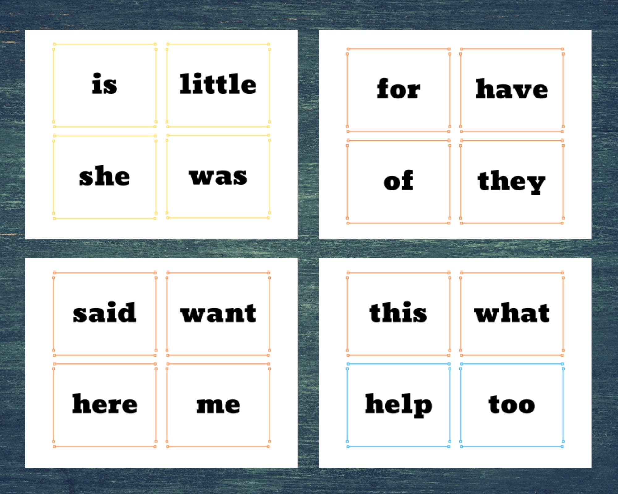 100 Printable Sight Word Flashcards Kindergarten Sight Words High Frequency Words Kindergarten Activity Homeschool Daycare Classroom Etsy