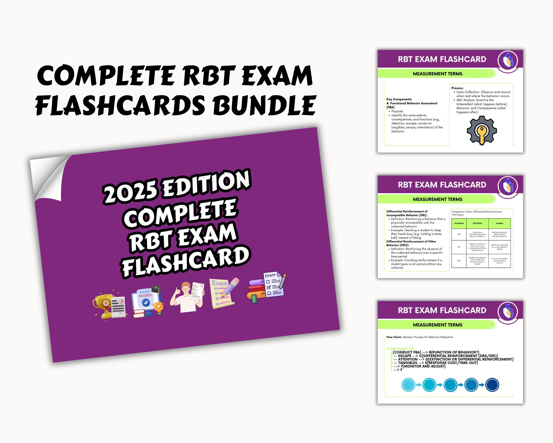 100 RBT Exam Flashcards Printable Registered Behavior Technician Certification RBT Exam Prep RBT Certification Aba Exam Flash Cards Etsy