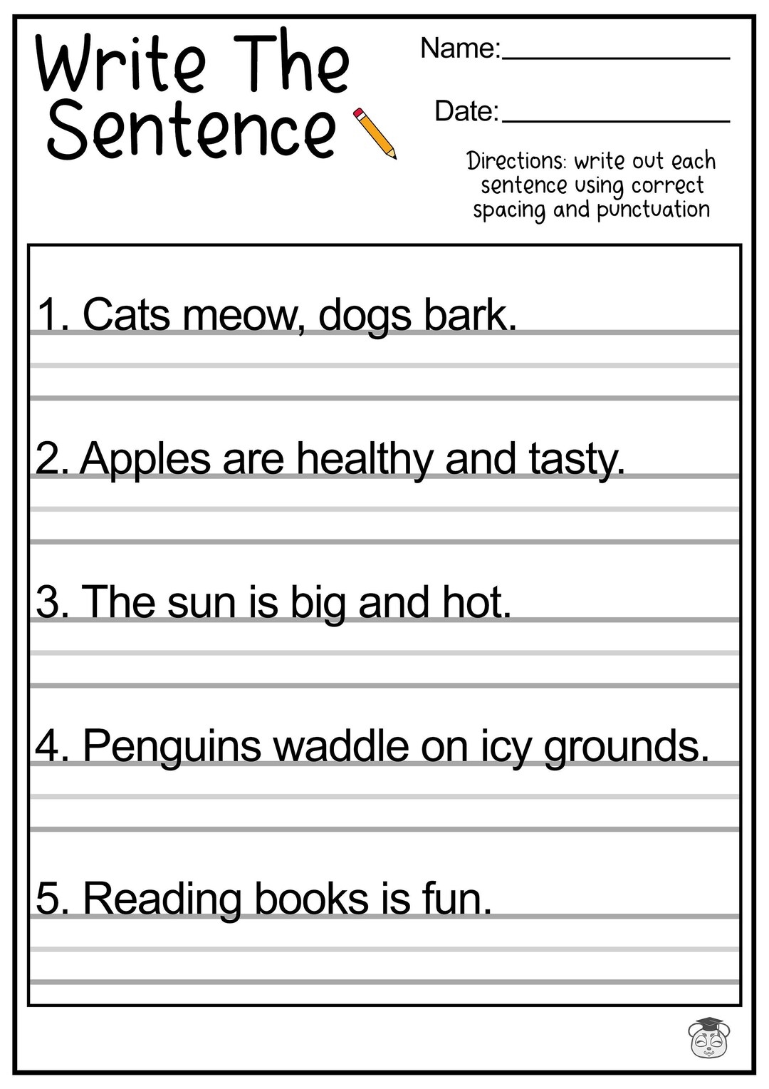 4th grade writing worksheets