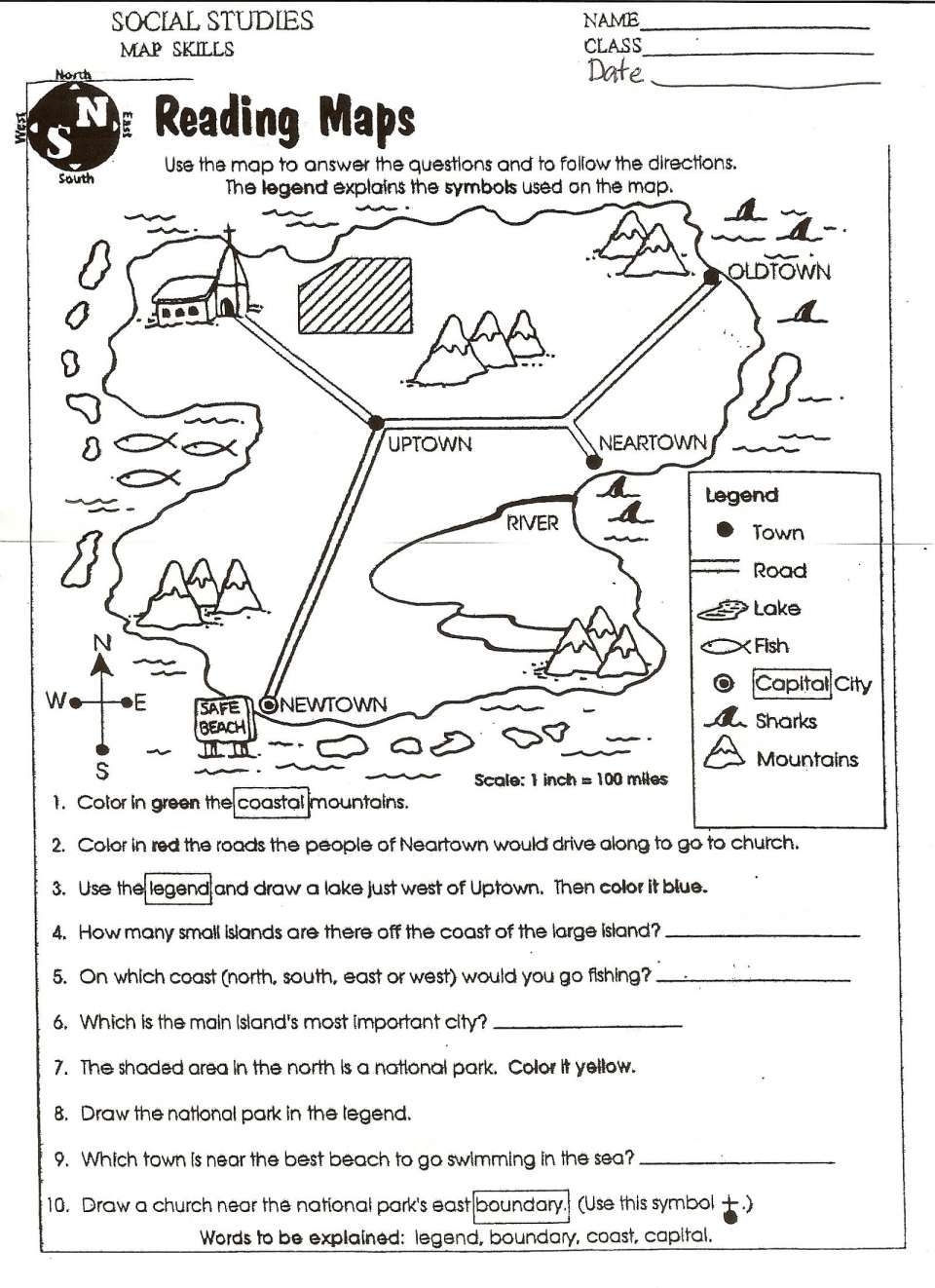 11 Reading A Map Key Worksheet Worksheets Library