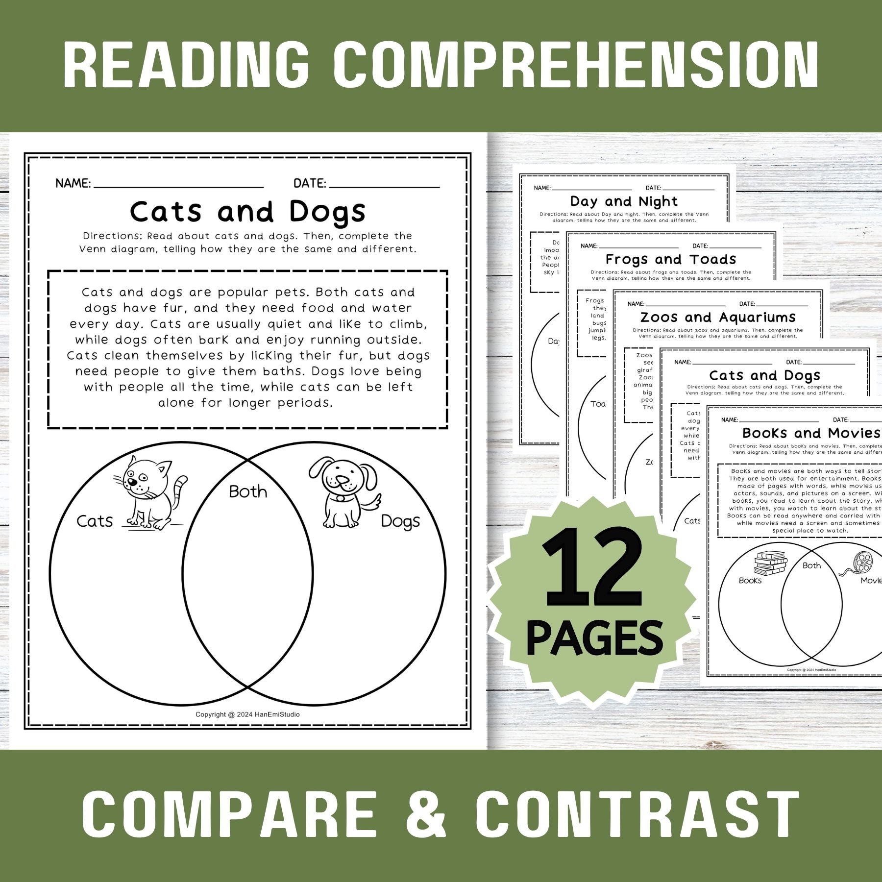 reading a venn diagram worksheet