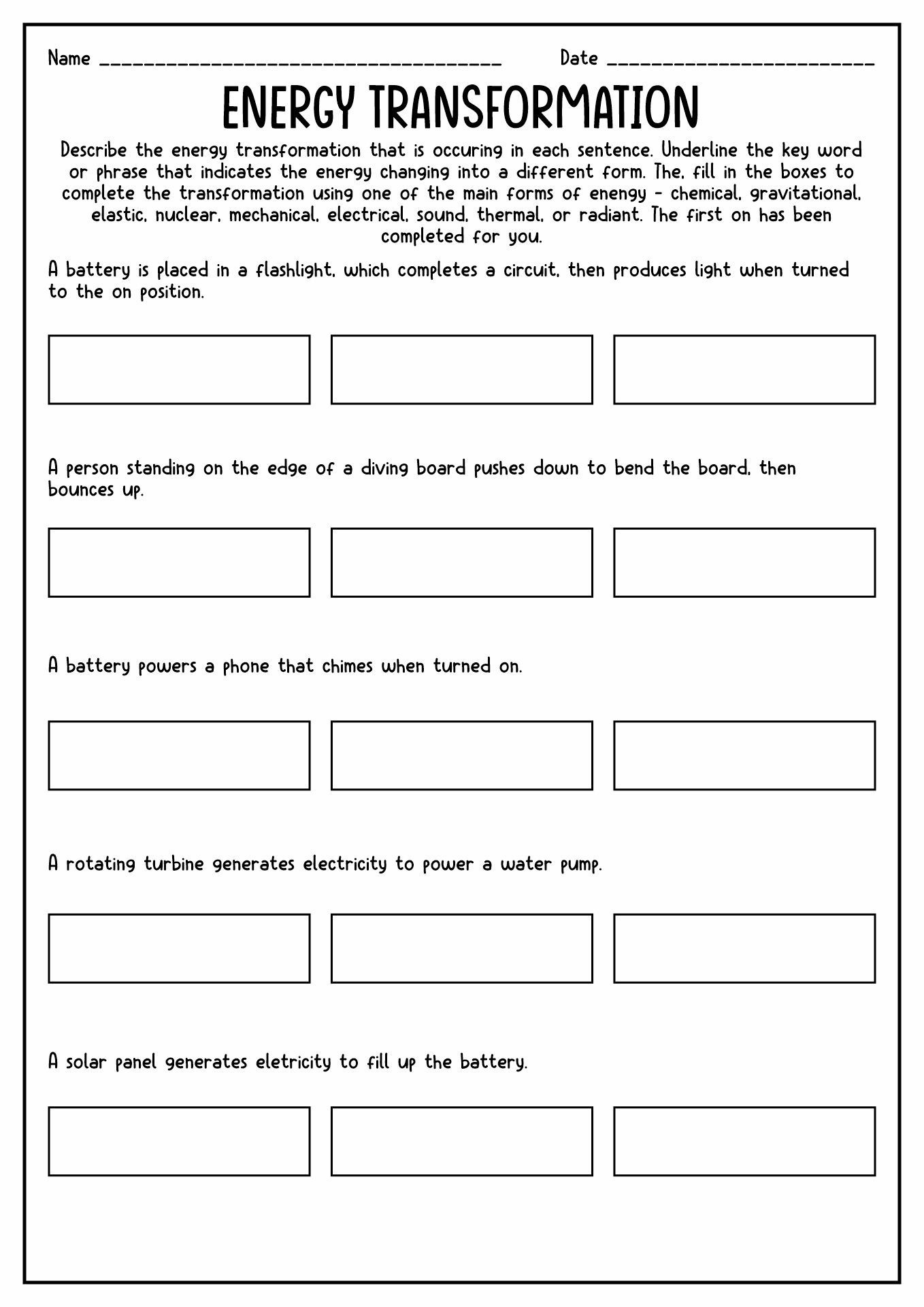 15 3 Forms Of Energy Worksheets