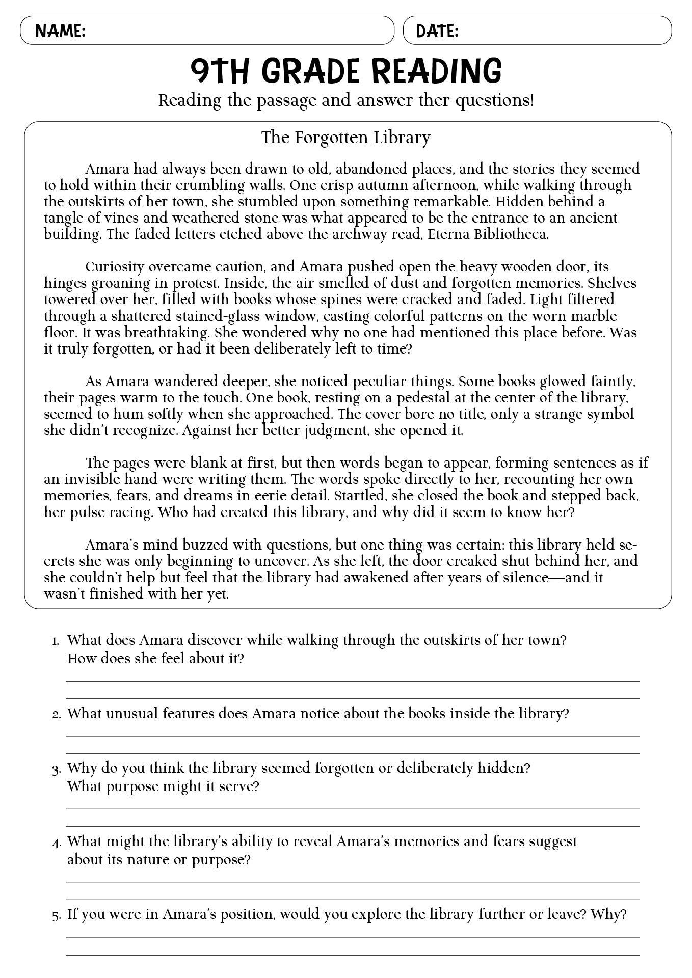 15 Printable 9th Grade Reading Comprehension Worksheets Free PDF At Worksheeto 15 Printable 9th Grade Reading Comprehension Worksheets Free PDF At Worksheeto