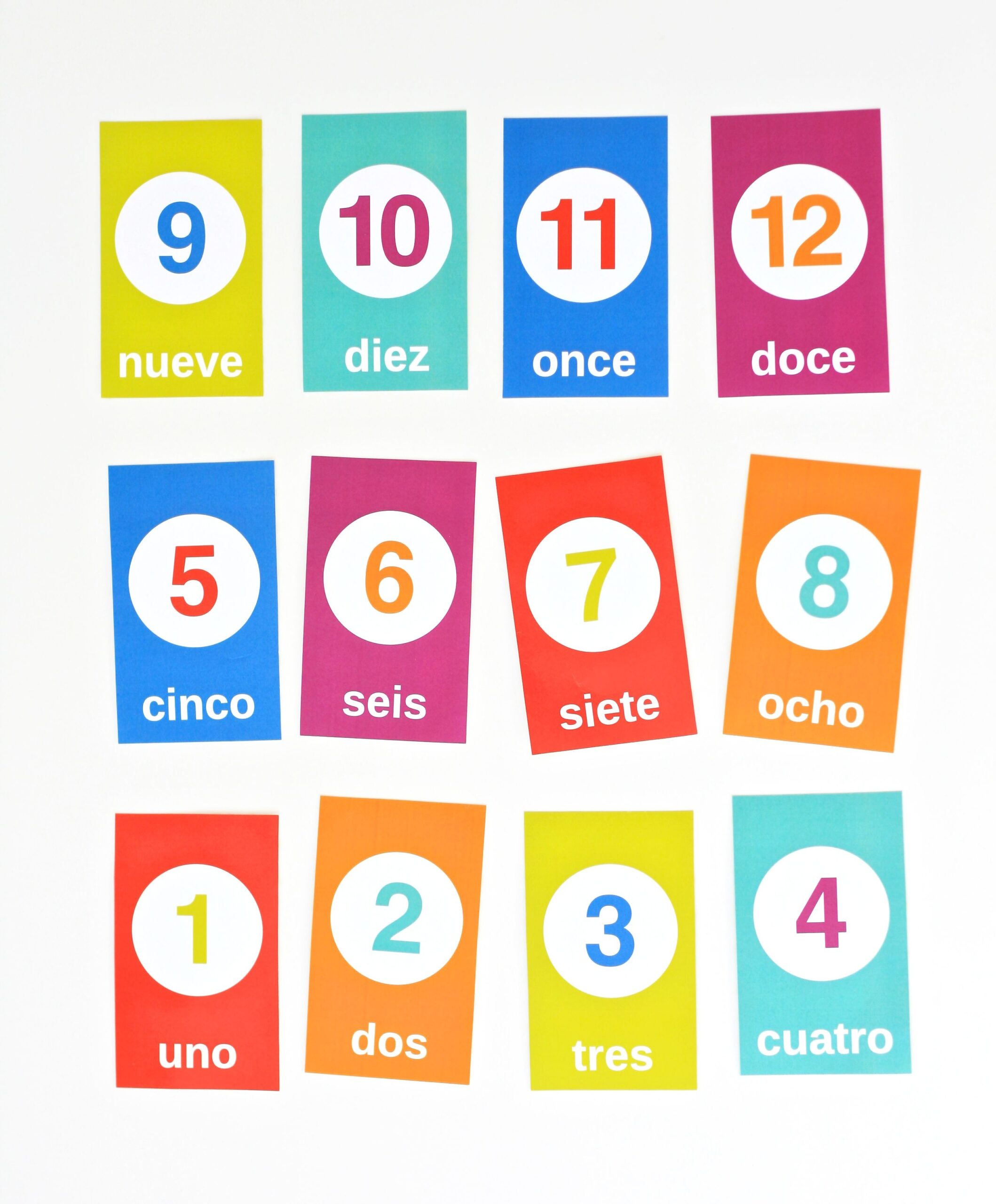 spanish flashcards numbers