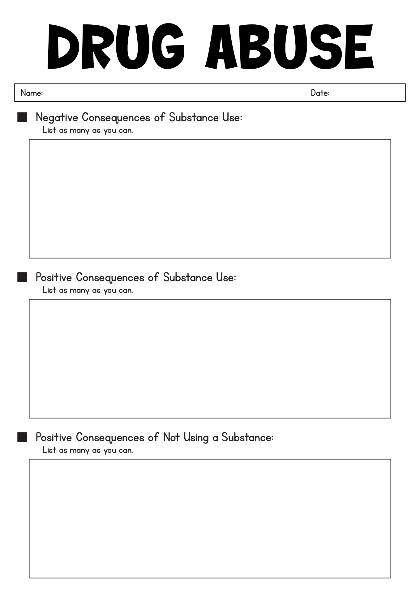 18 Substance Abuse Group Topic Worksheets Free PDF At Worksheeto