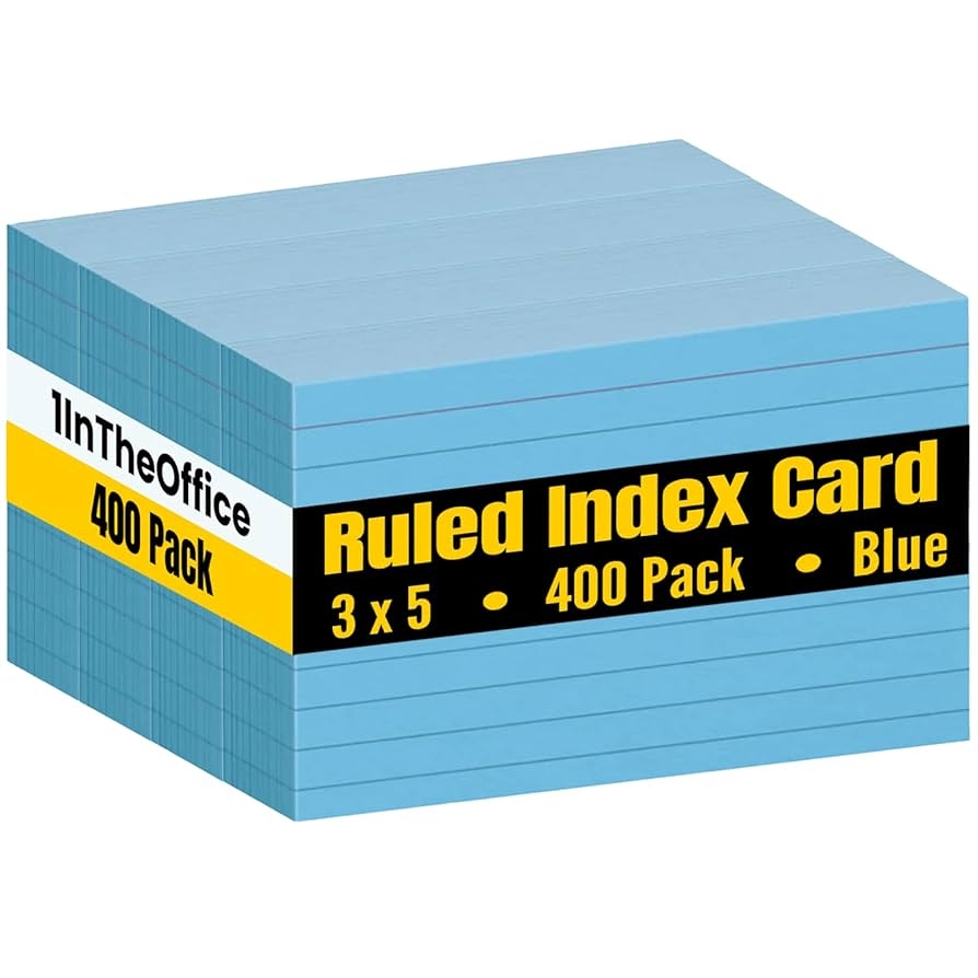 1InTheOffice 400 Blue Flashcards Vocabulary Cards 3 X 5 Lined Amazon de Stationery Office Supplies
