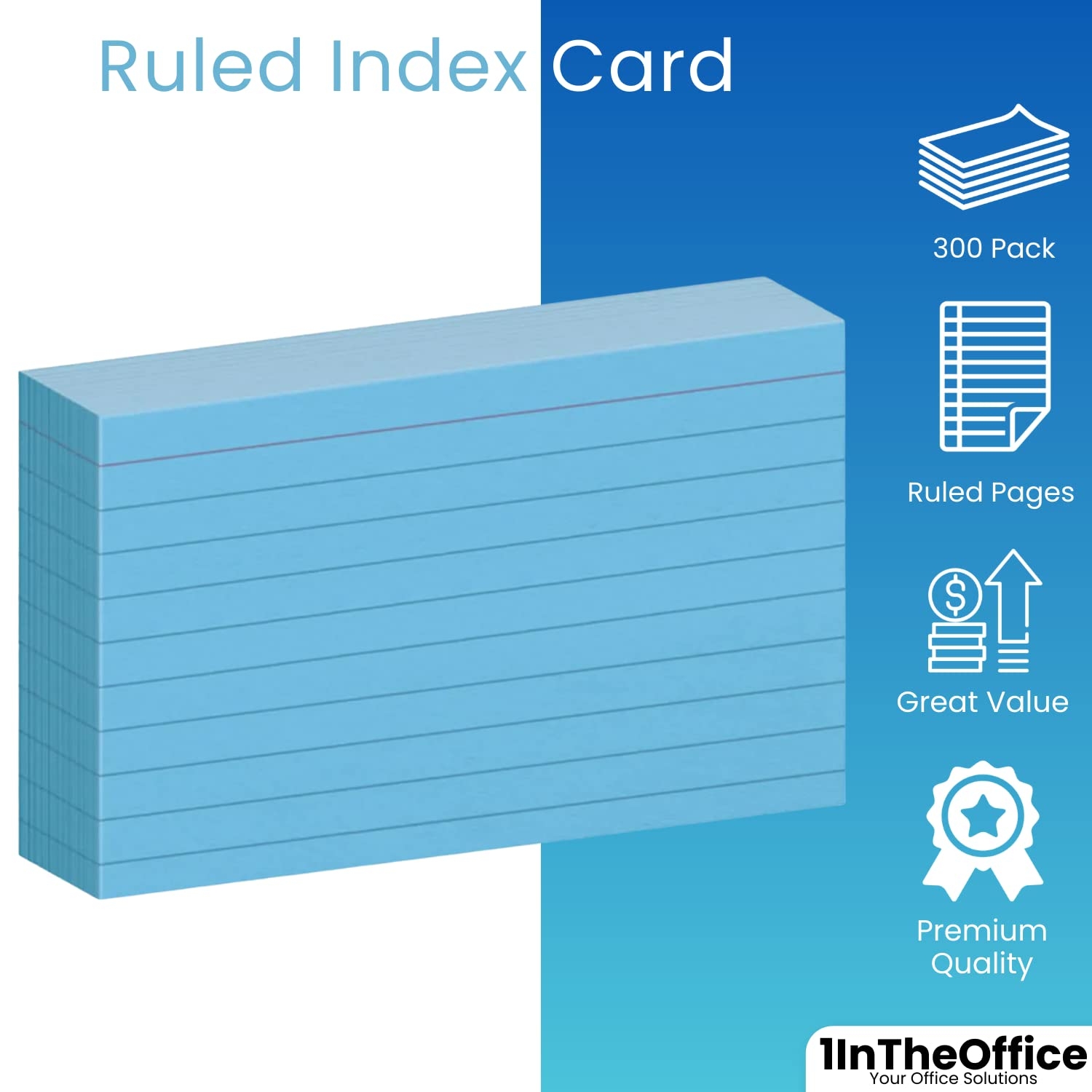 1InTheOffice 400 Blue Flashcards Vocabulary Cards 3 X 5 Lined Amazon de Stationery Office Supplies