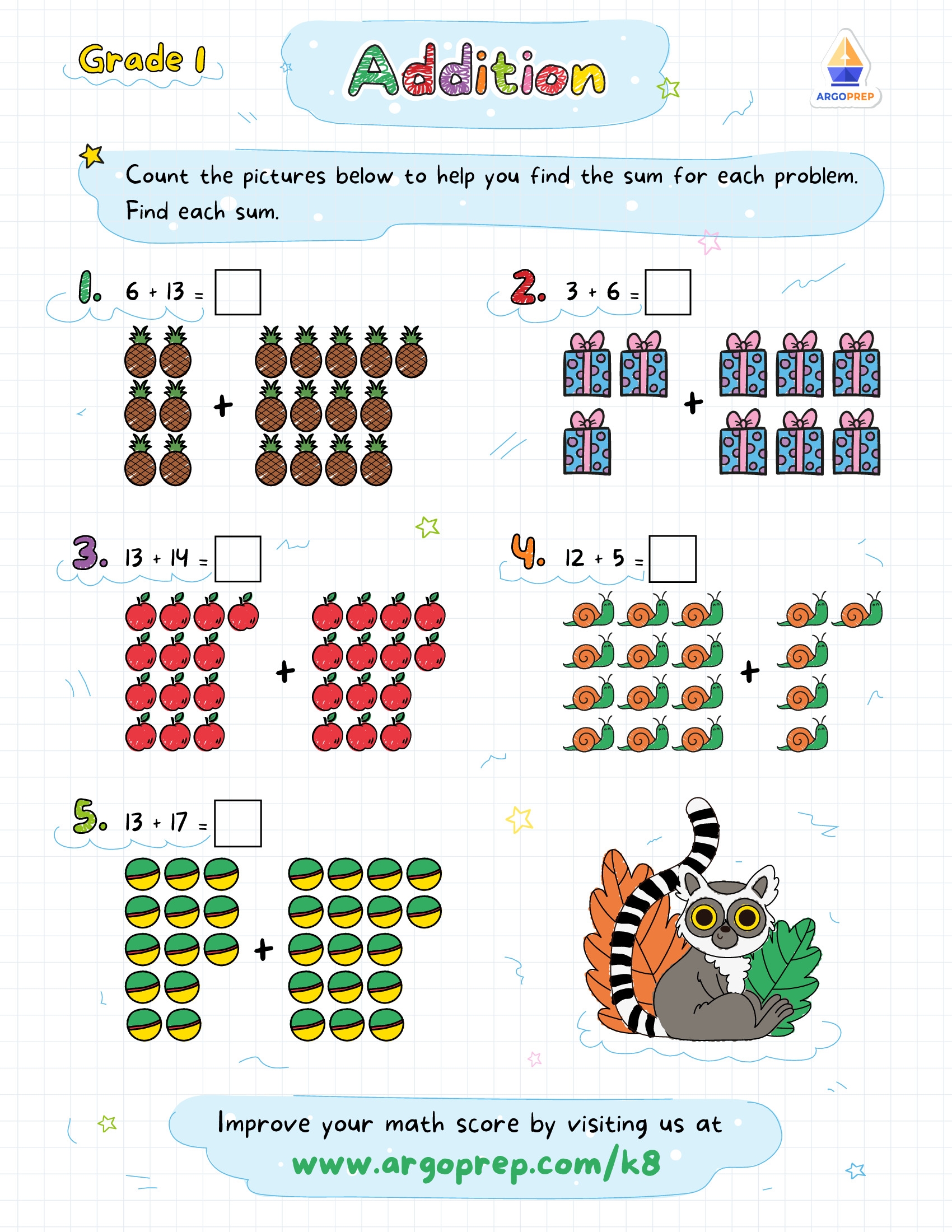 free 1st grade math worksheets