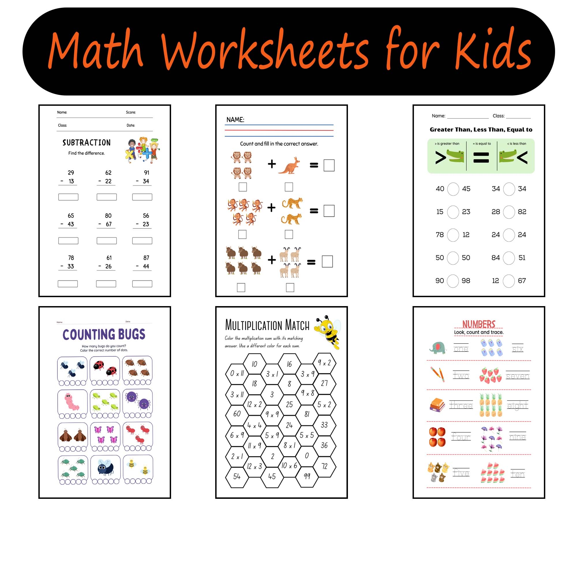 1st Grade Math Worksheets For Kids 50 Pages Classful