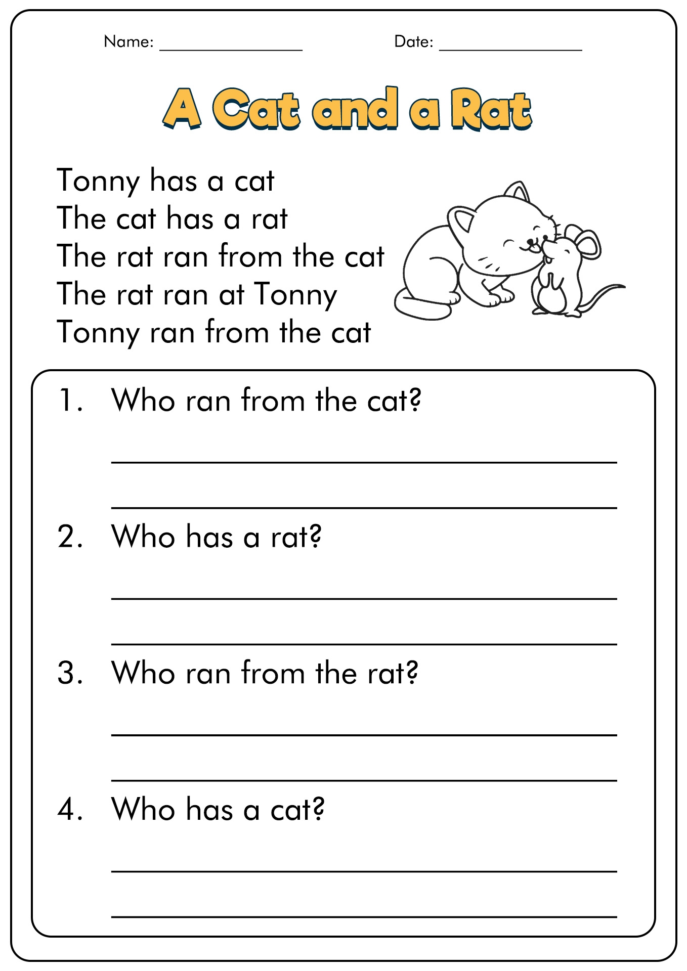 1st Grade Reading Worksheets Worksheets Library