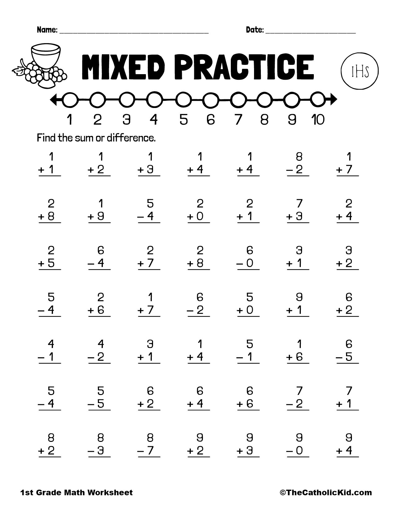 1st grade math addition worksheets
