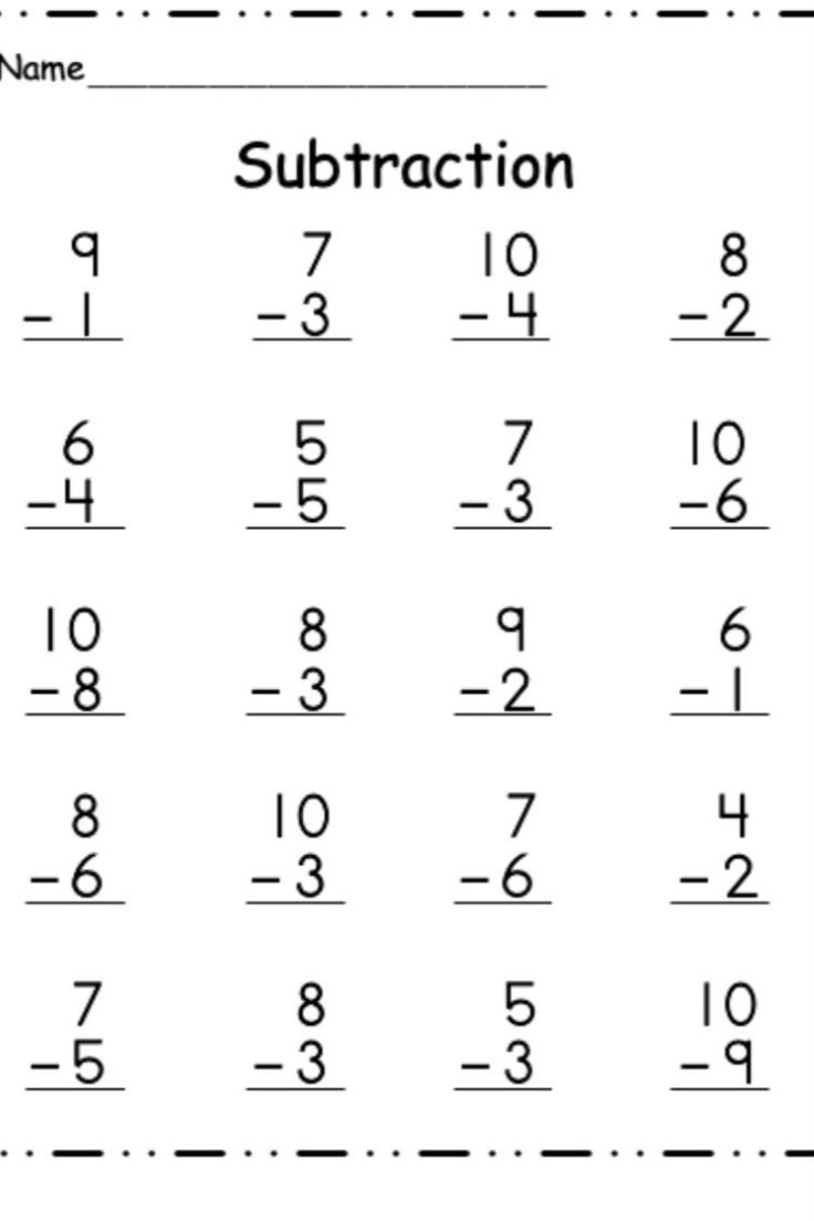 1st grade subtraction worksheets