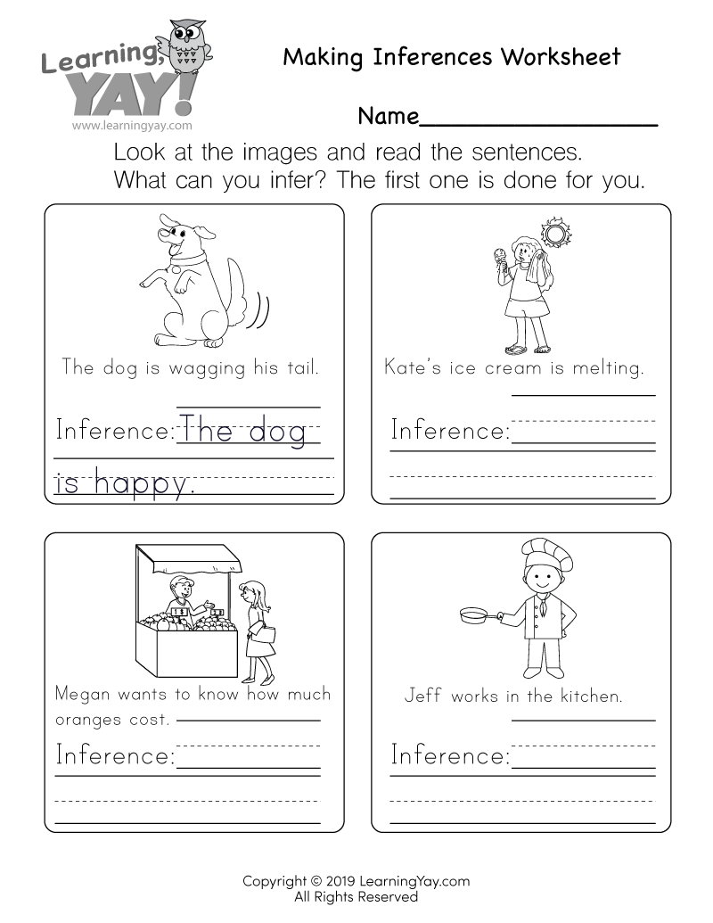 reading worksheet for 1st grade