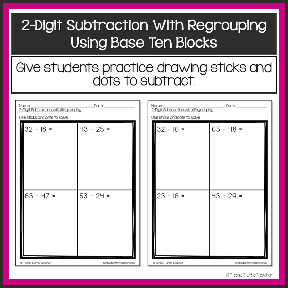 2 digit subtraction with regrouping worksheets