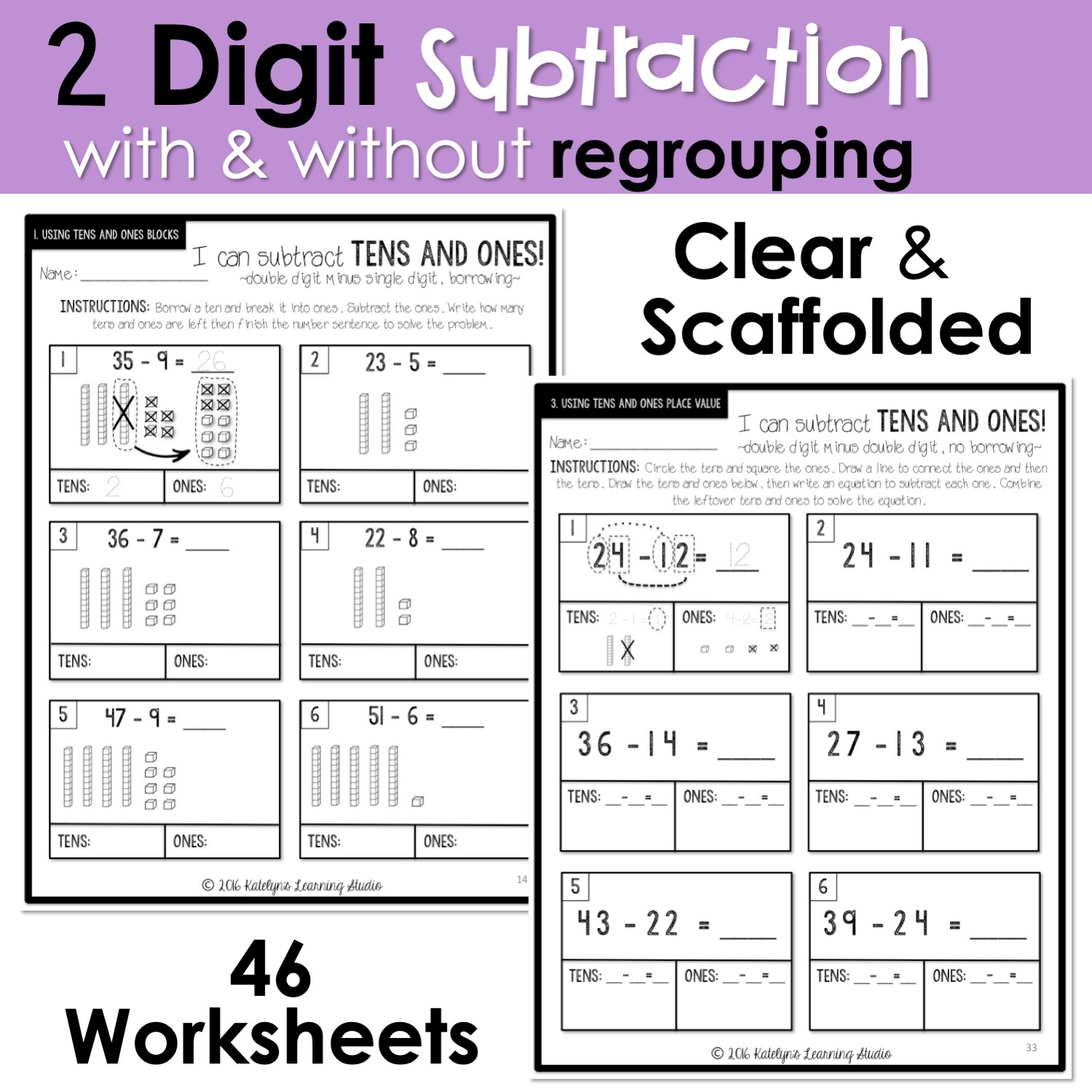 2 Digit Subtraction With Regrouping Worksheets First Grade Subtracting Worksheets Made By Teachers