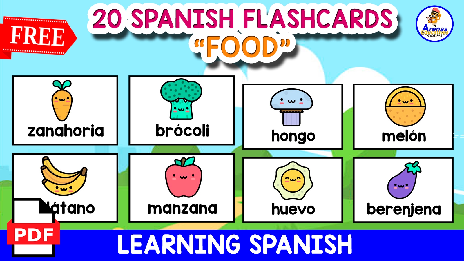 20 FREE SPANISH FLASHCARDS Food By Teach Simple