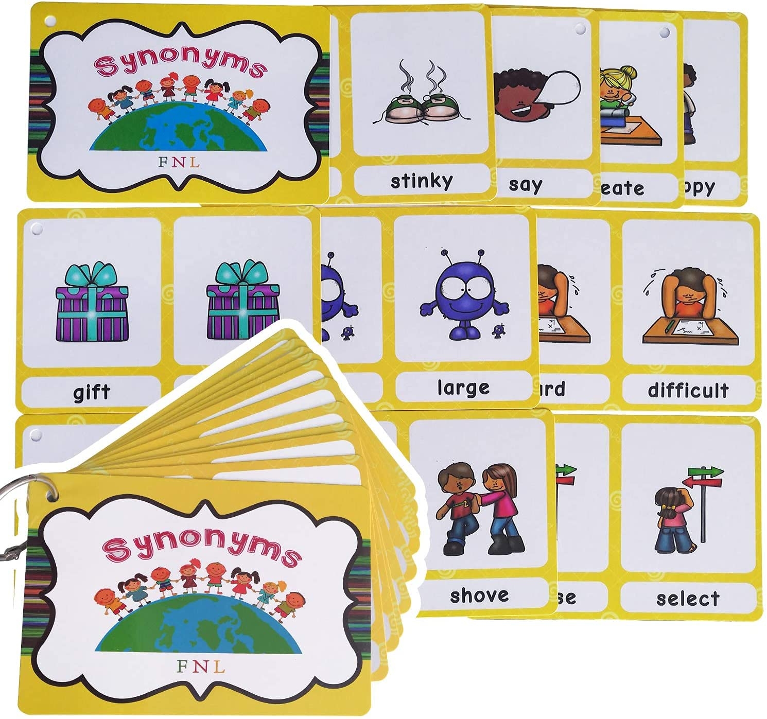 20 Groups English Synonyms Flashcards For Kids Educational Learning Pocket Word Cards Perfect For Nursery Teacher Autism Therapist Amazon de Toys