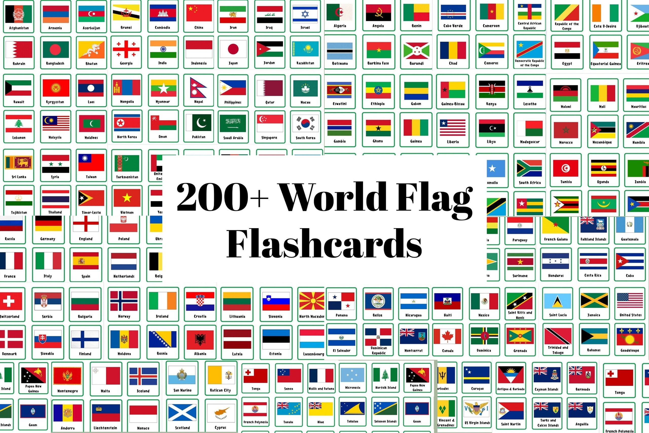 200 World Flag Flashcards International Country Flags Learn Flags Of The World Printable Banderas Del Mundo Apprendre Geographie Etsy Canada