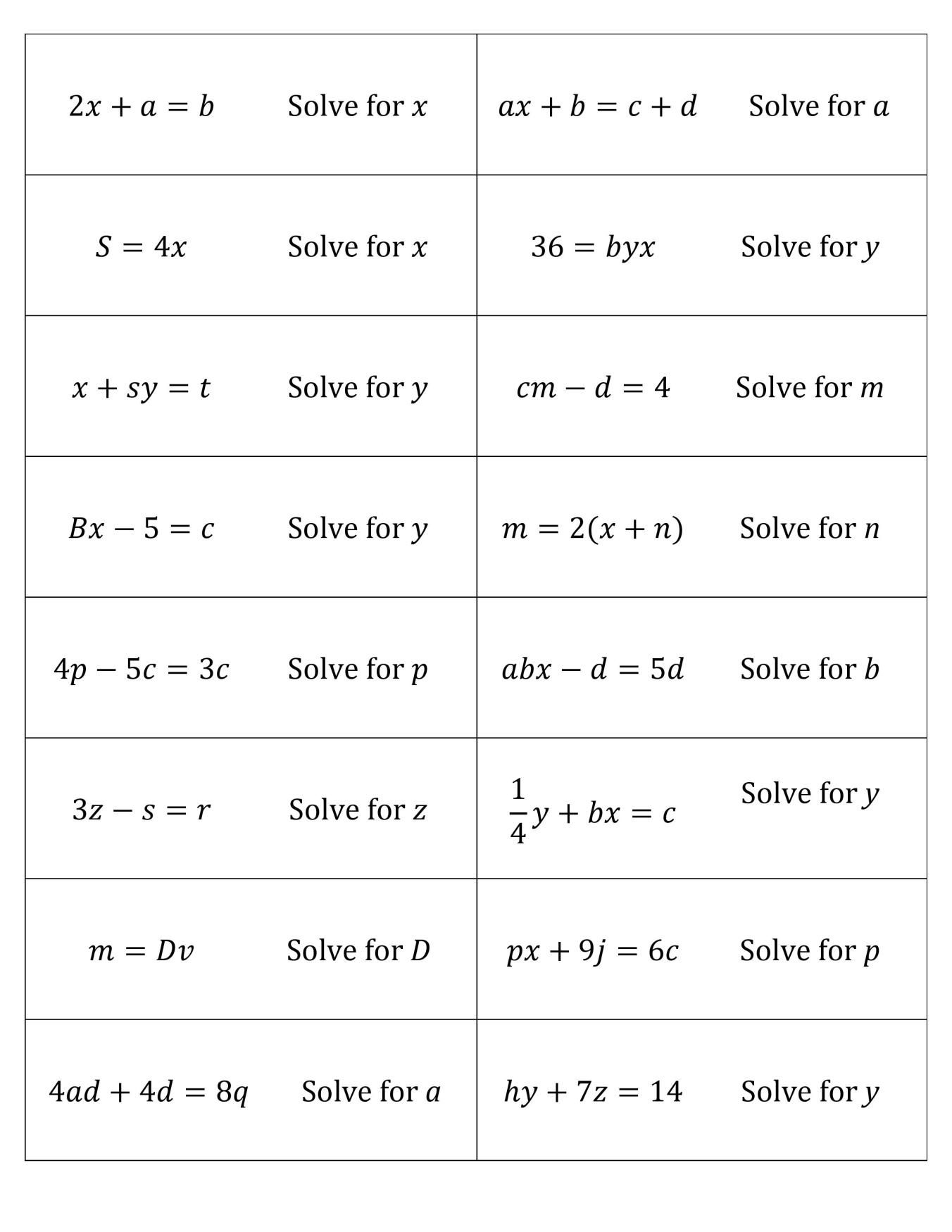 21 Best Literal Equations Ideas Literal Equations Equations Solving Equations