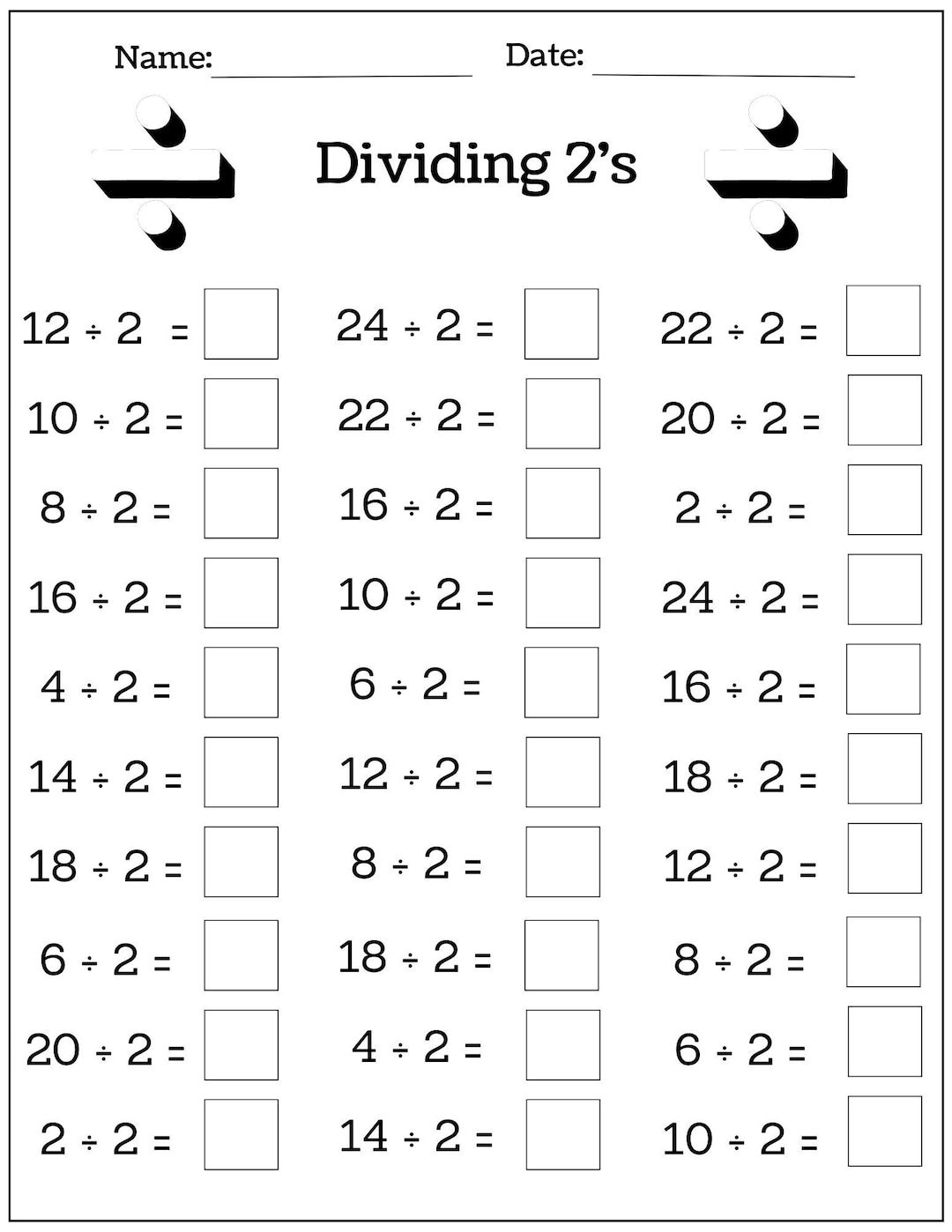 24 Printable Multiplication And Division Worksheets 1 12 Fill In The Blanks With Answer Pages Maths Drills Etsy