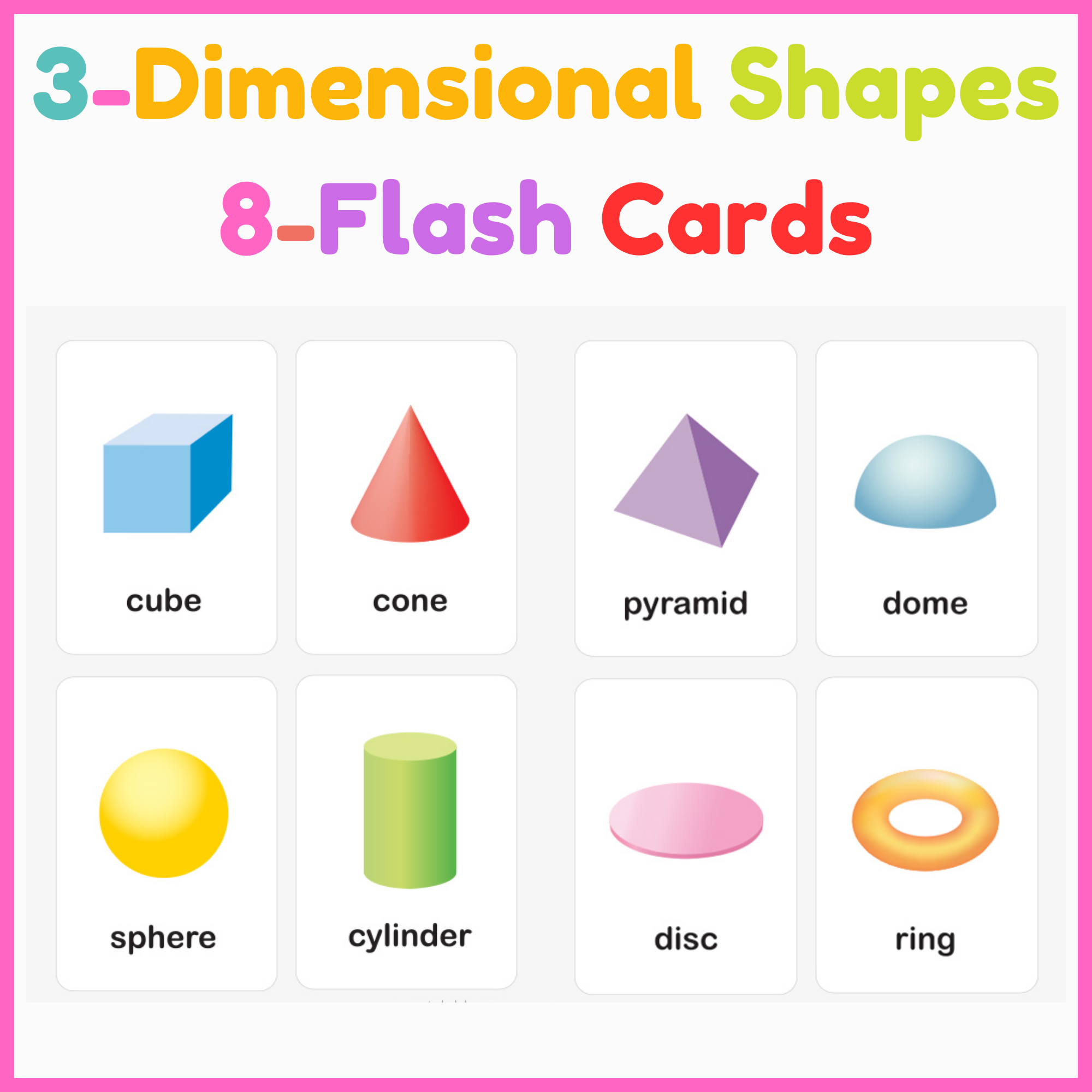 2D 3D Shapes Flash Cards Color Flash Cards For Toddlers Printable Flash Card Made By Teachers 2D 3D Shapes Flash Cards Color Flash Cards For Toddlers Printable Flash Card Made By Teachers
