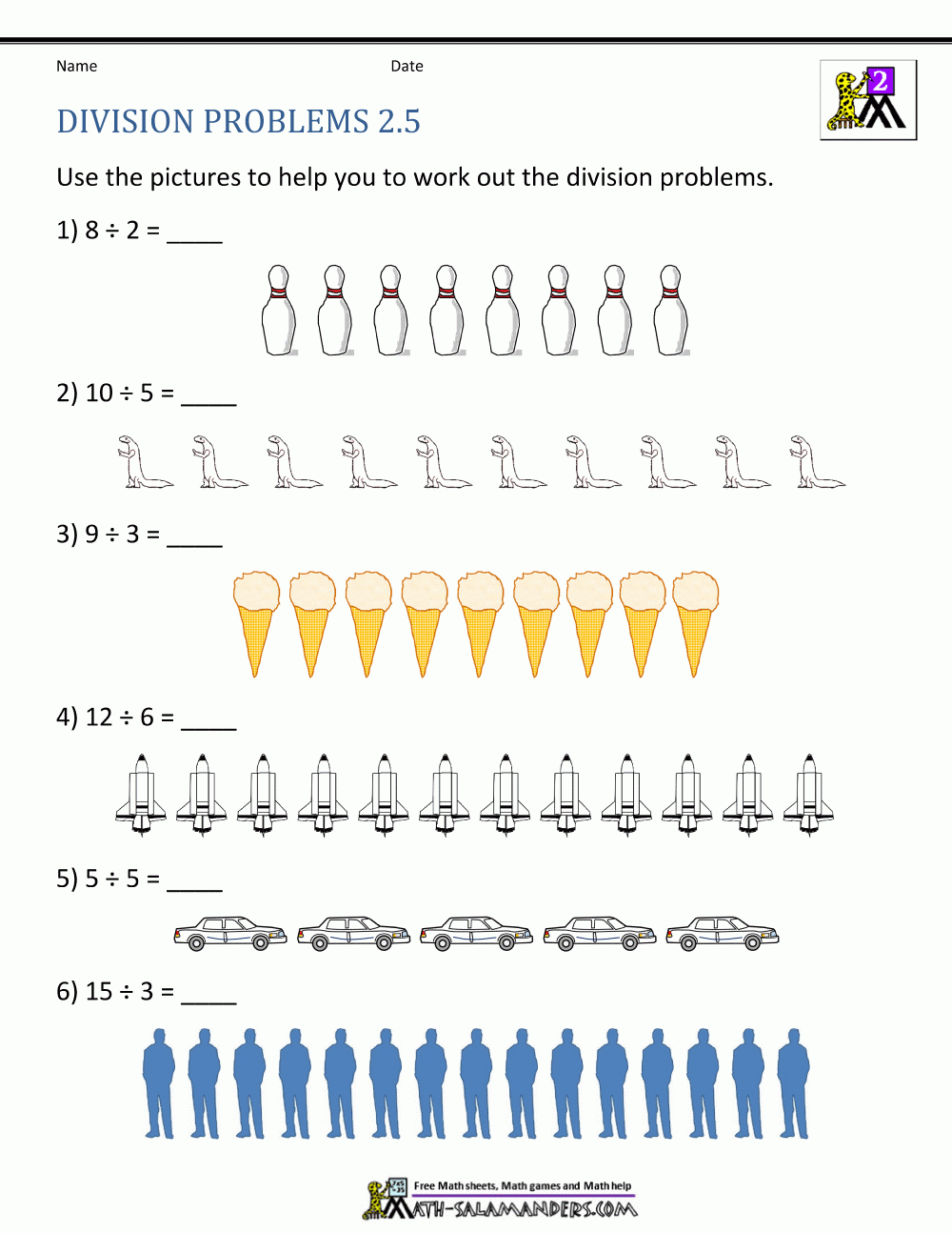 math division practice worksheets