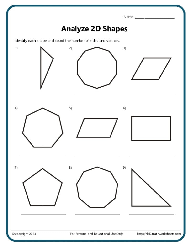 2nd Grade Geometry Worksheets