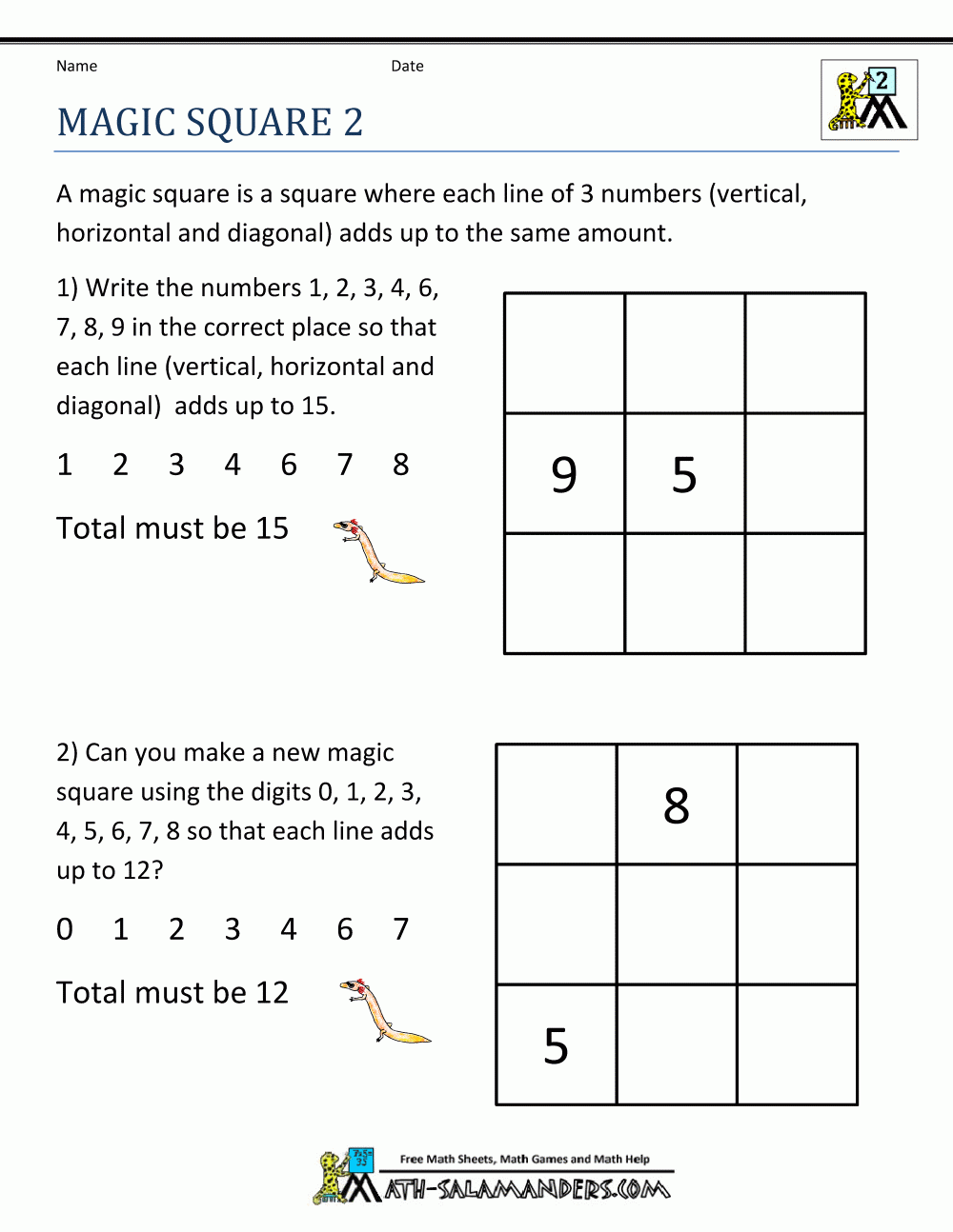 2nd Grade Math Puzzles