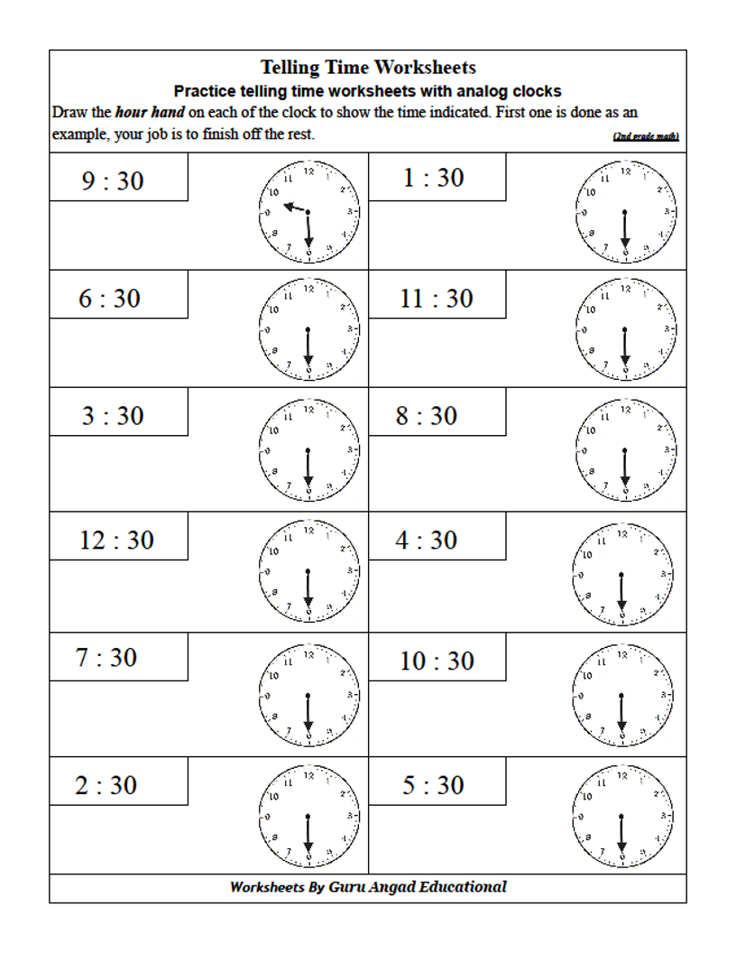 2ND GRADE MATH TELLING TIME WORKSHEETS DRAWING HANDS OF A CLOCK Steemit