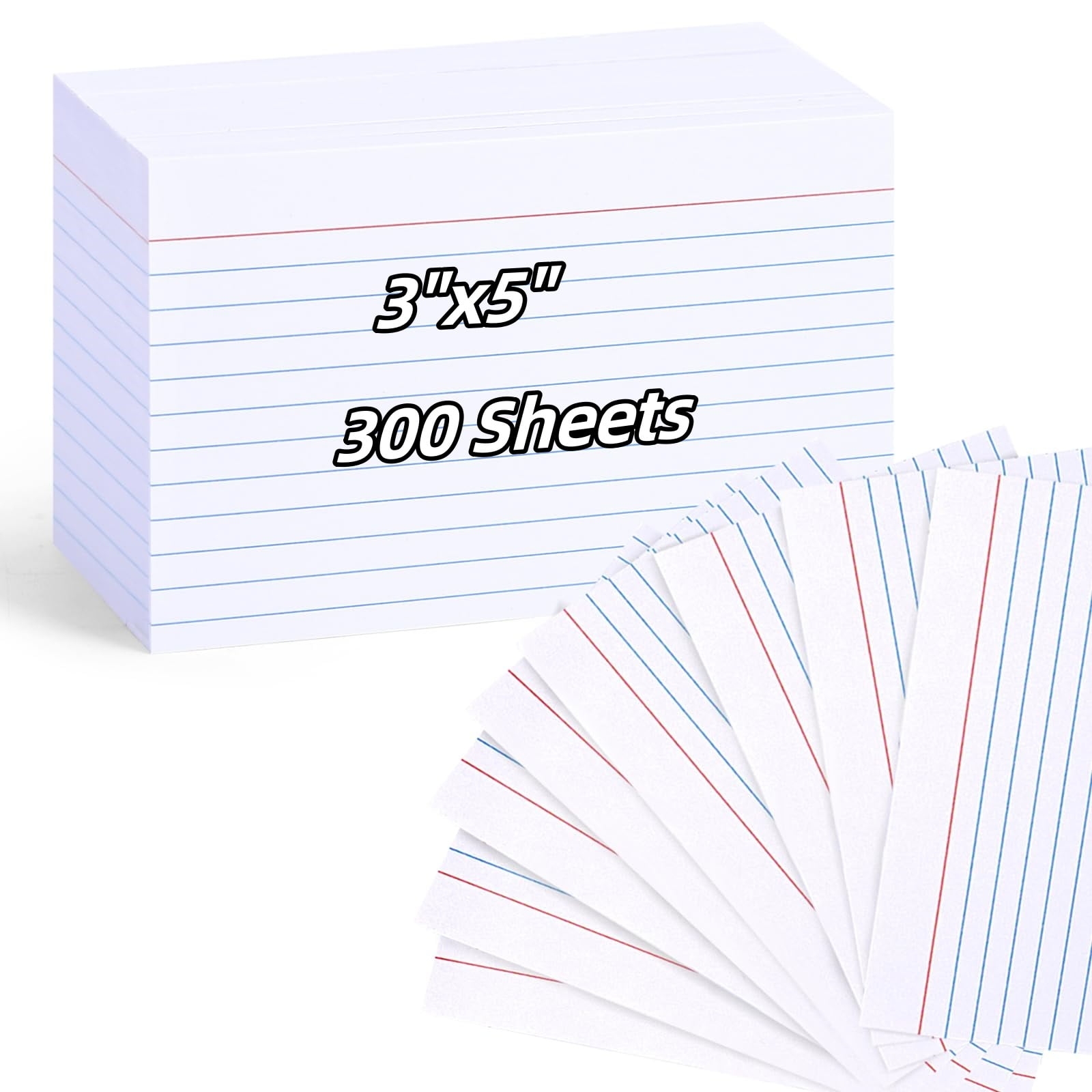 300 Pack Lined Note Cards 3 X 5 Inch 90LB White Index Cards Ruled Flash Cards For Studying Note Taking And To Do List Walmart