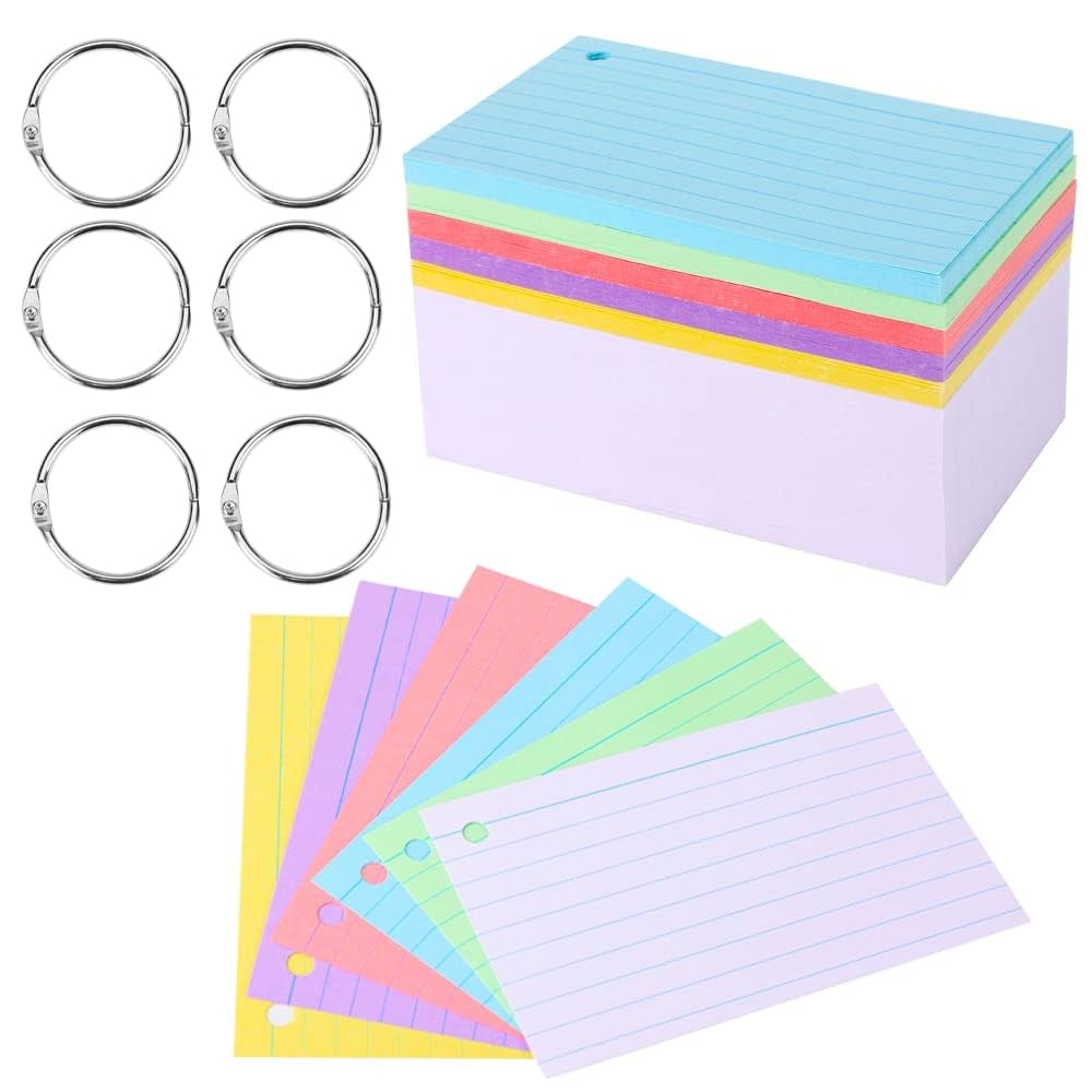 300 Pieces Index Cards With Ring Colord Index Card Ruled Flash Cards For Studing Colorful Note Cards Lined Flashcards For Adults Kids Home Classroom Office 3 X 5 Amazon in Office Products