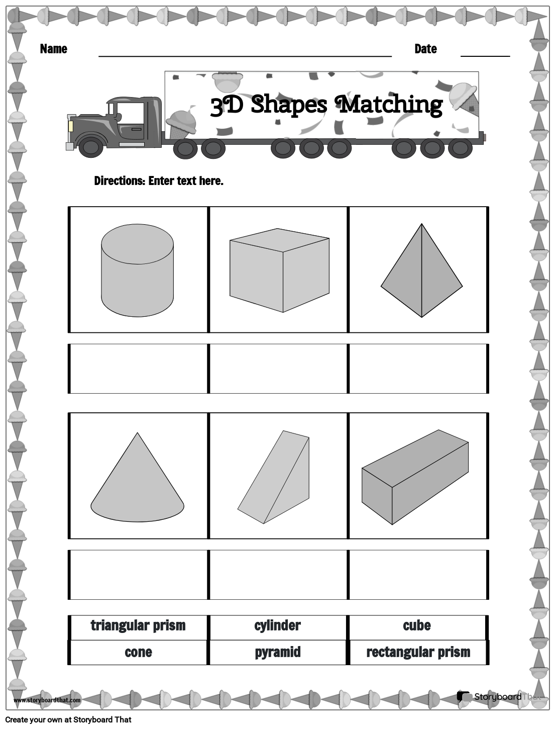 3d shapes worksheet