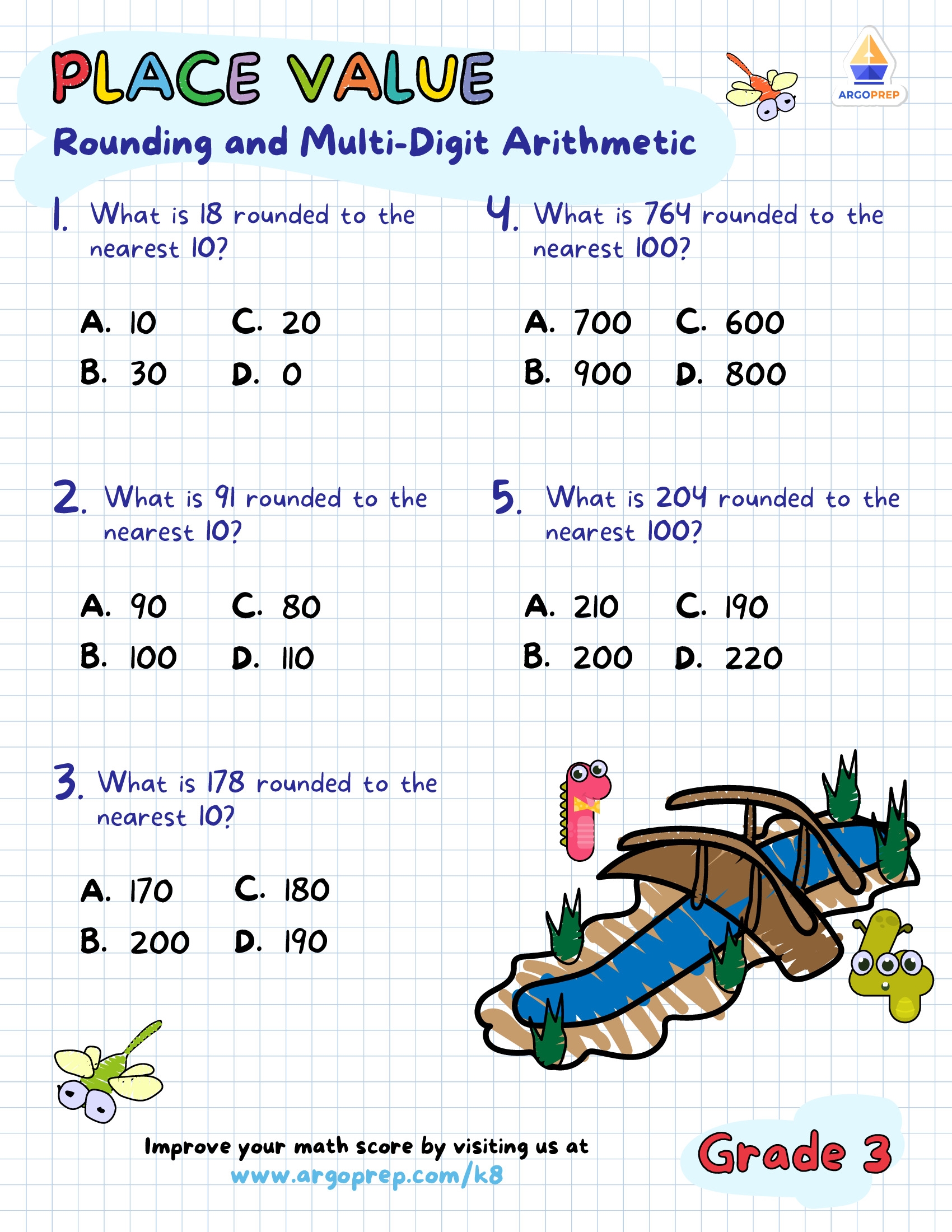 3rd Grade Adding Within 1000 Place Value Worksheets For Free ArgoPrep
