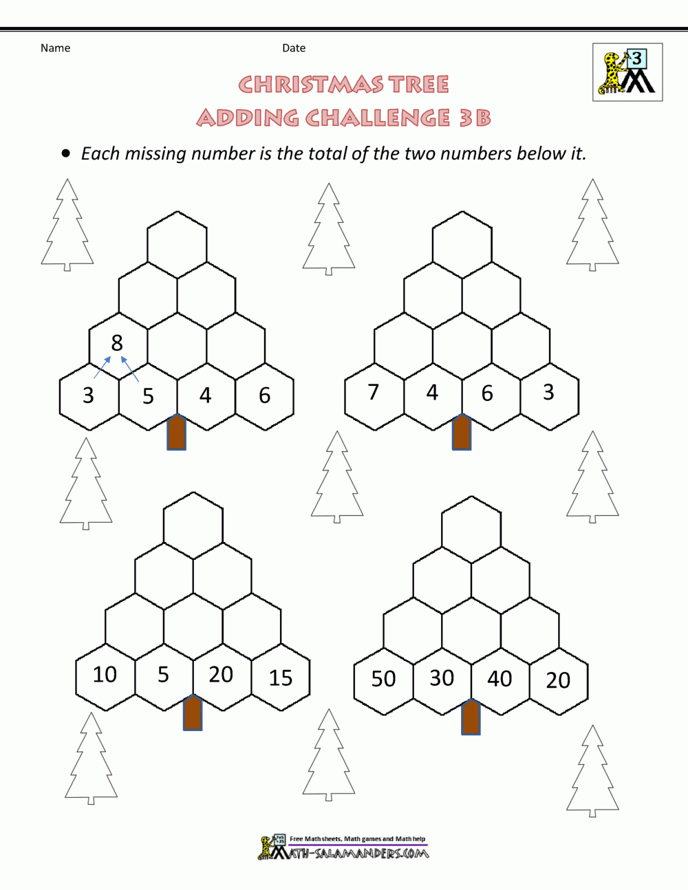 holiday math worksheets