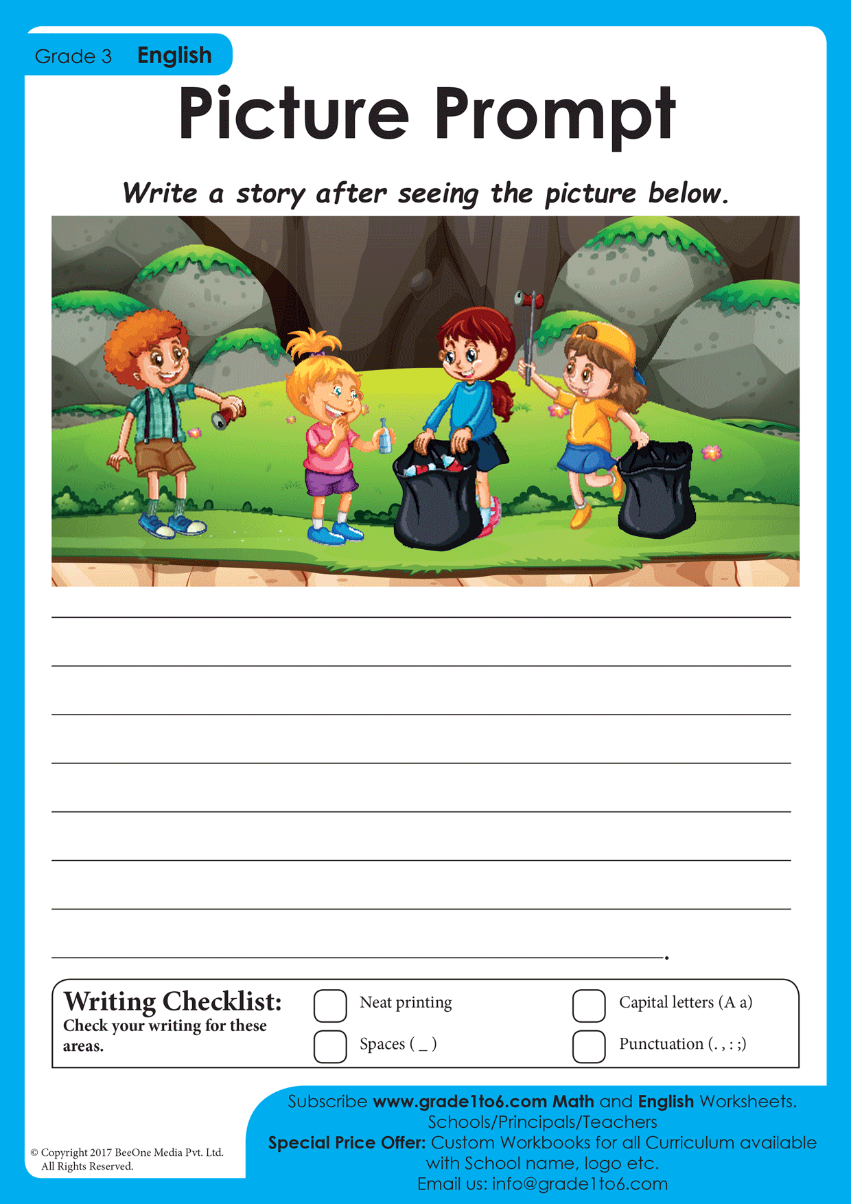 3rd Grade Picture Prompt Worksheets For Creative Writing