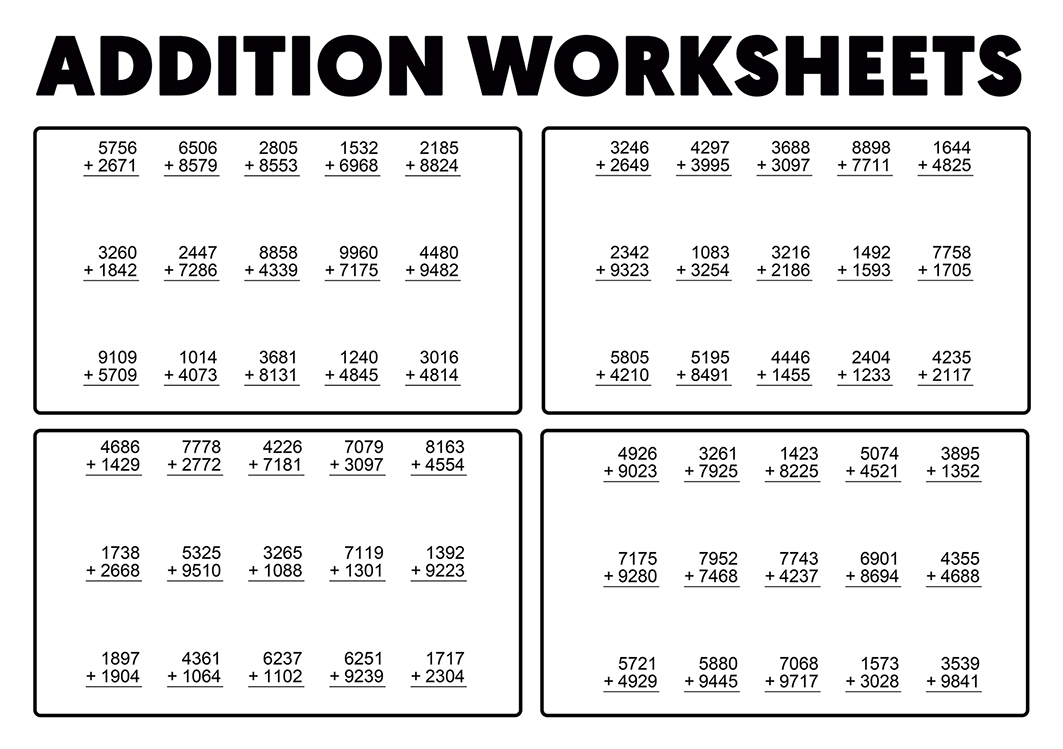 printable addition worksheets