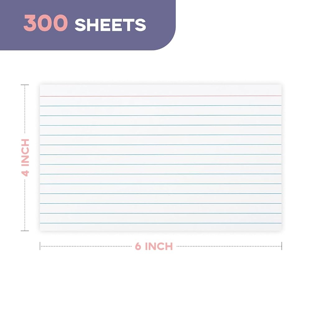 4 X 6 Ruled Index Cards Goefun White Ruled Note Cards 4 X 6 Flashcards Notes And To Do List 300 Pack Amazon de Stationery Office Supplies
