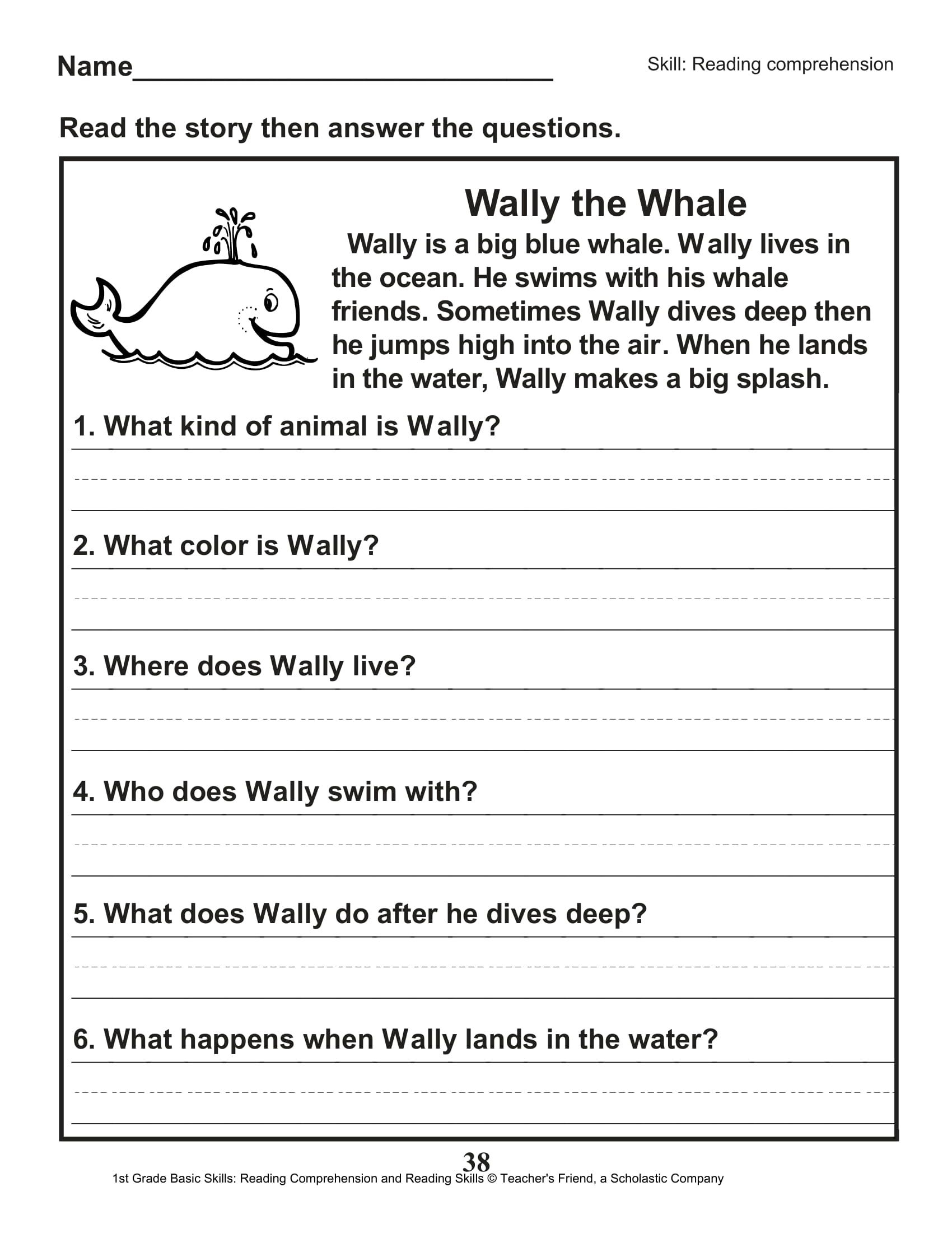 40 Scholastic 1st Grade Reading Comprehension Skills Worksheets Worksheets Library