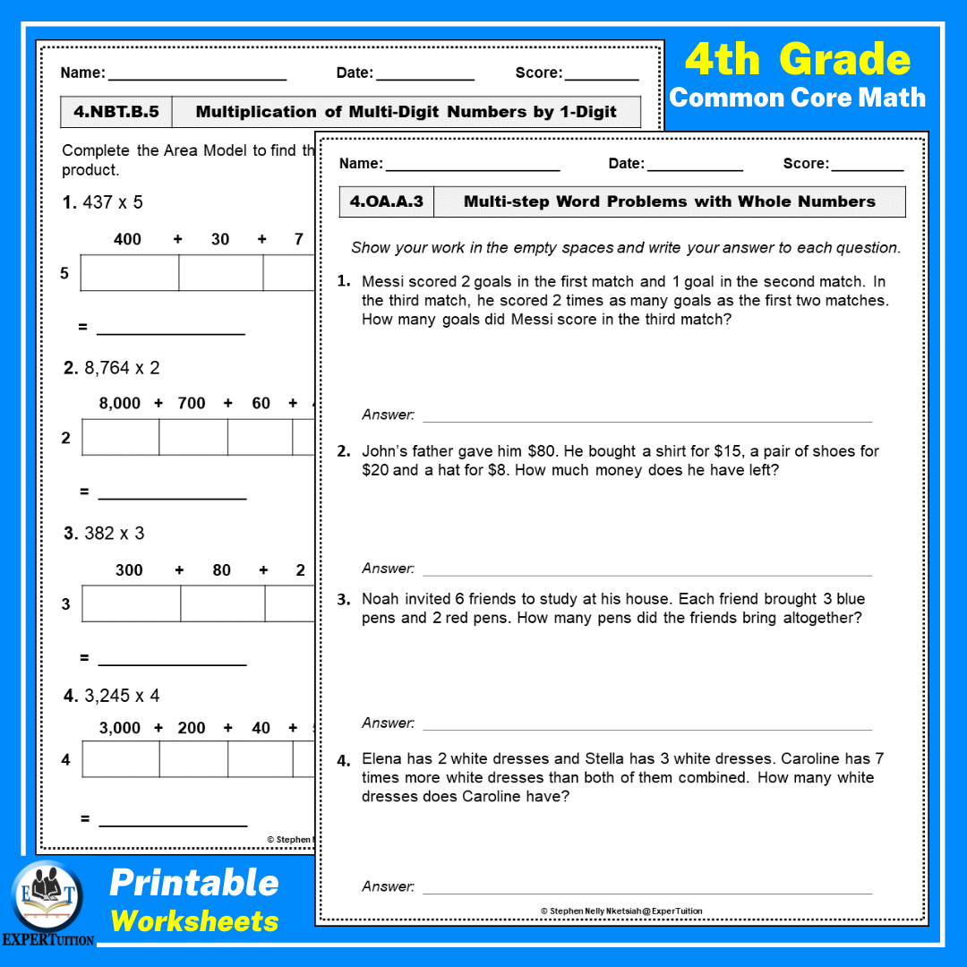 4th Grade Common Core Math Worksheets Common Core Math Assessments Made By Teachers 4th Grade Common Core Math Worksheets Common Core Math Assessments Made By Teachers