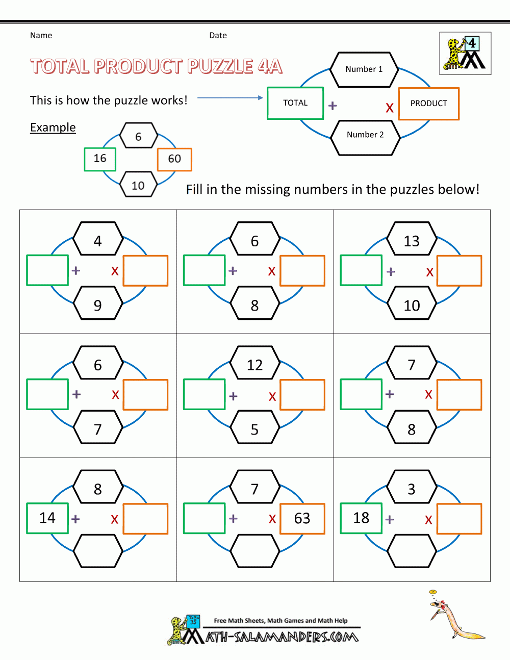 4th Grade Math Puzzles 4th Grade Math Puzzles