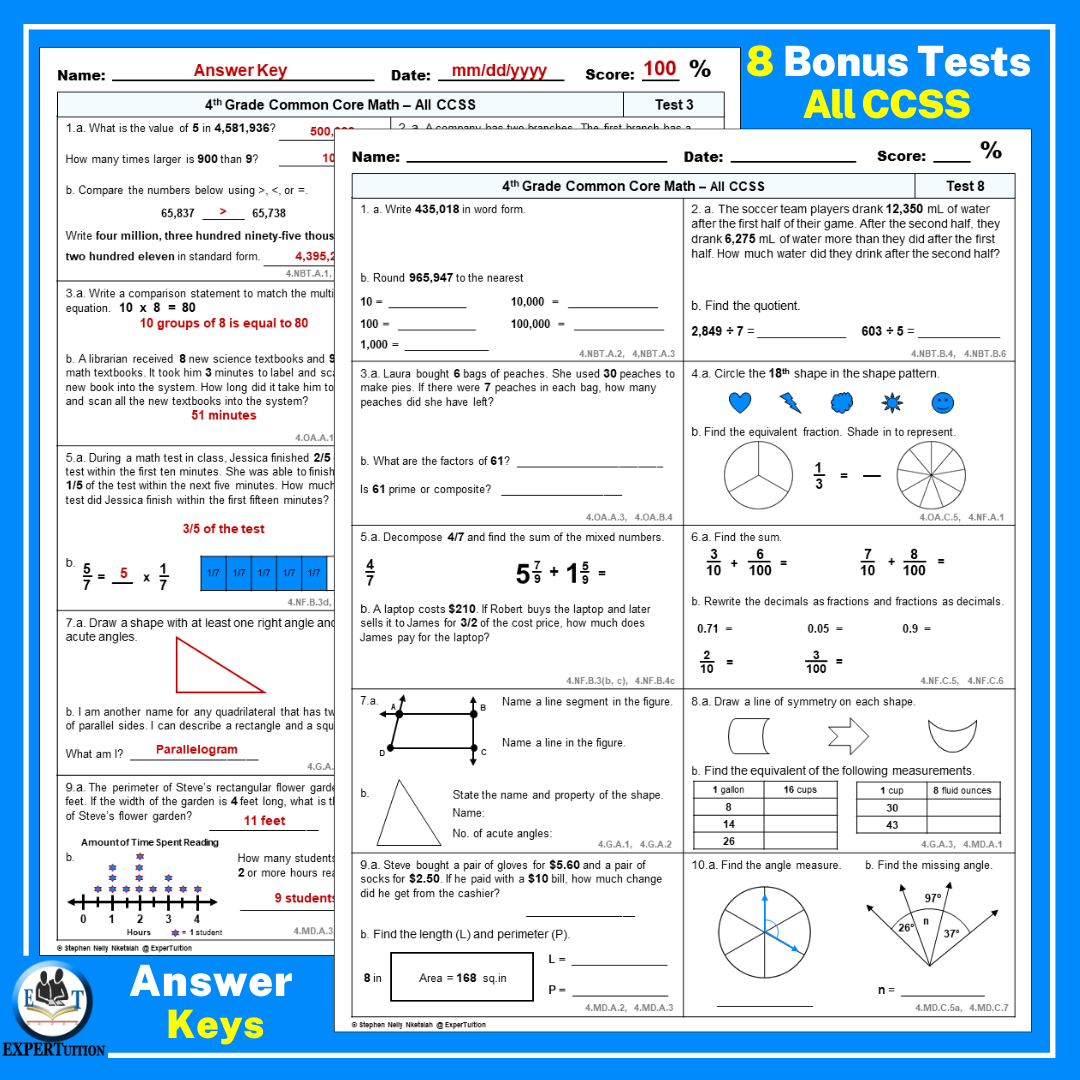 math 4th grade worksheets
