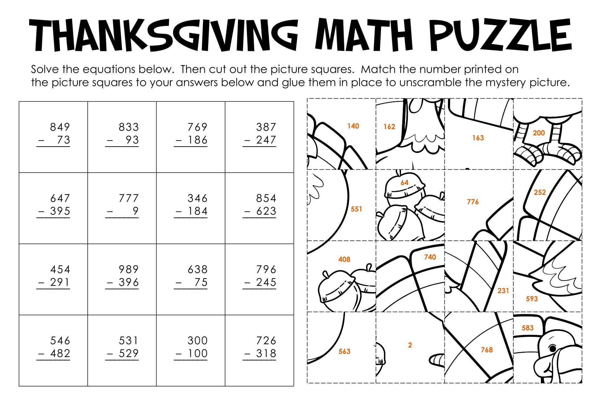 4th Grade Math Worksheets For Thanksgiving 15 Free PDF Printables Printablee