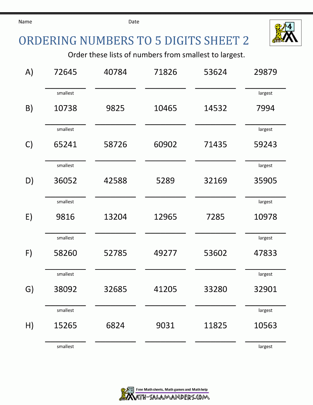 math place value worksheets
